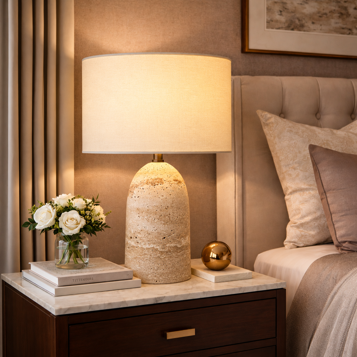 Sarezzoe Stone Tapered Table Lamp