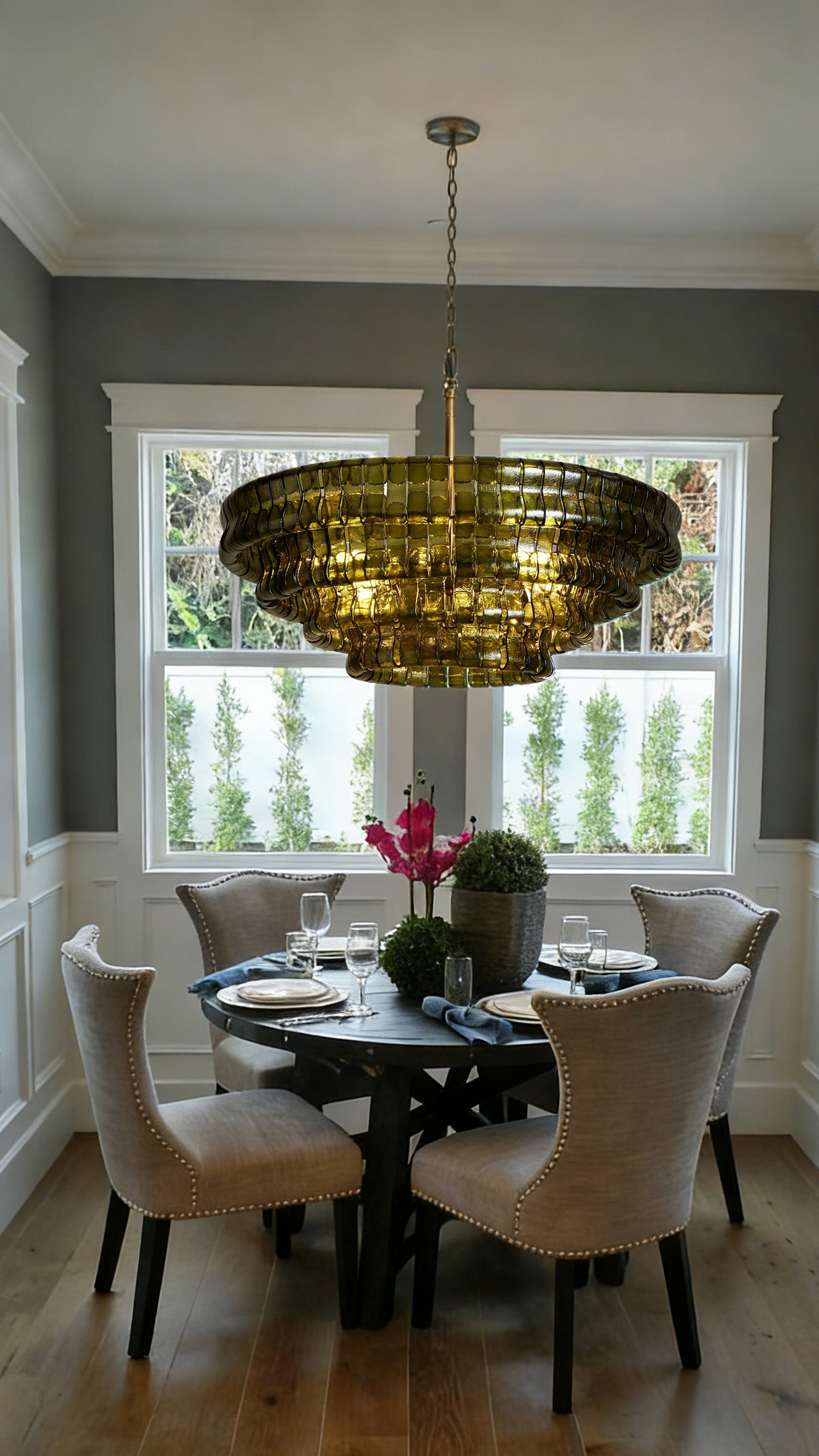 Ghiaccio Green Class Round Chandelier 24"36"48"60"