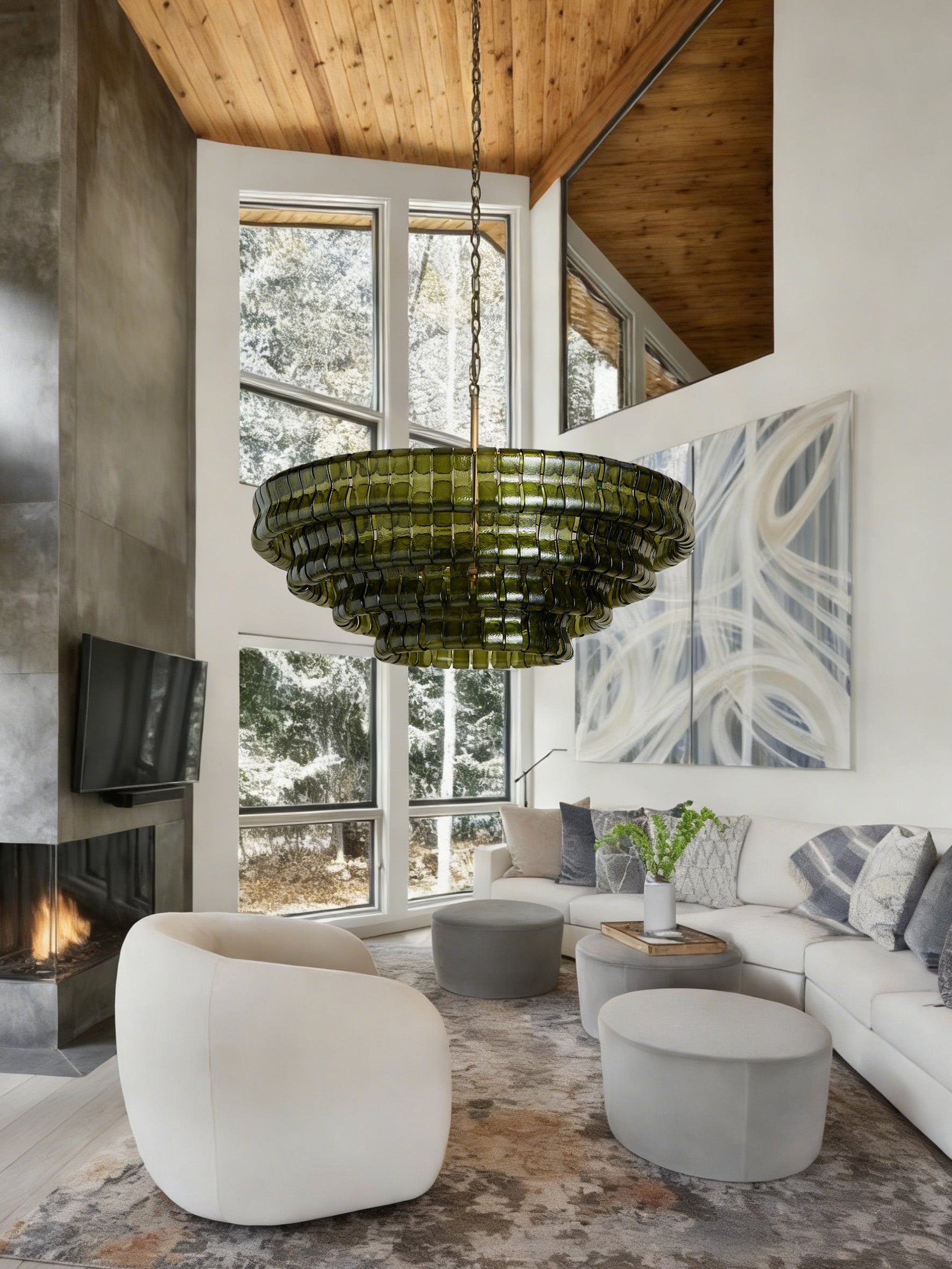 Ghiaccio Green Class Round Chandelier 24"36"48"60"