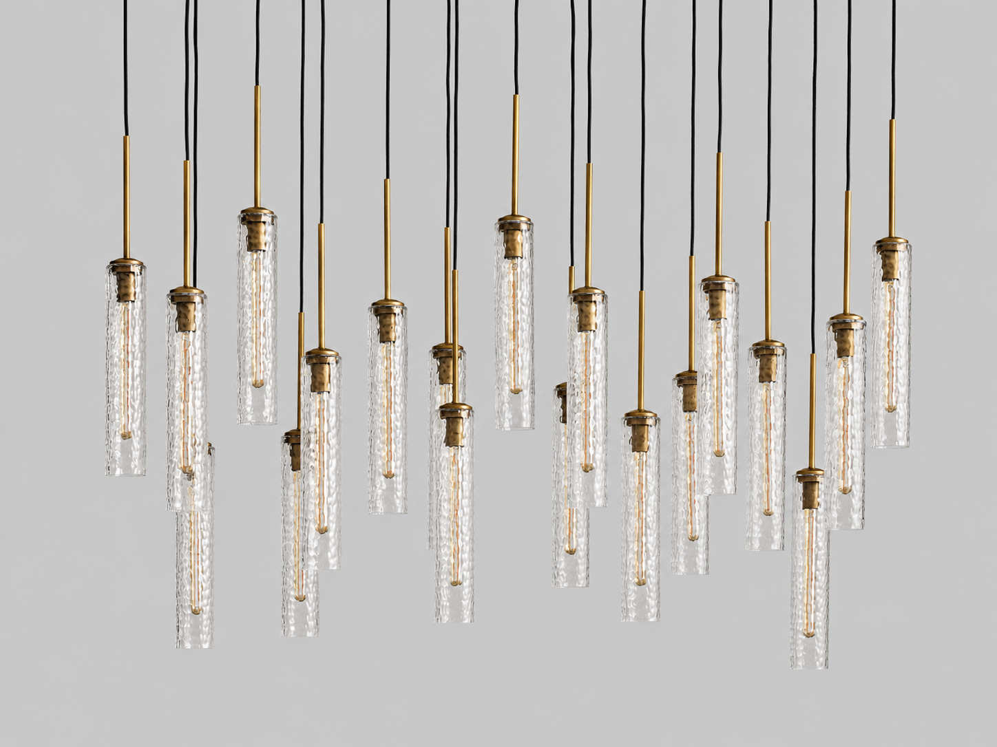 Colleena Linear Hammered Glass Chandelier