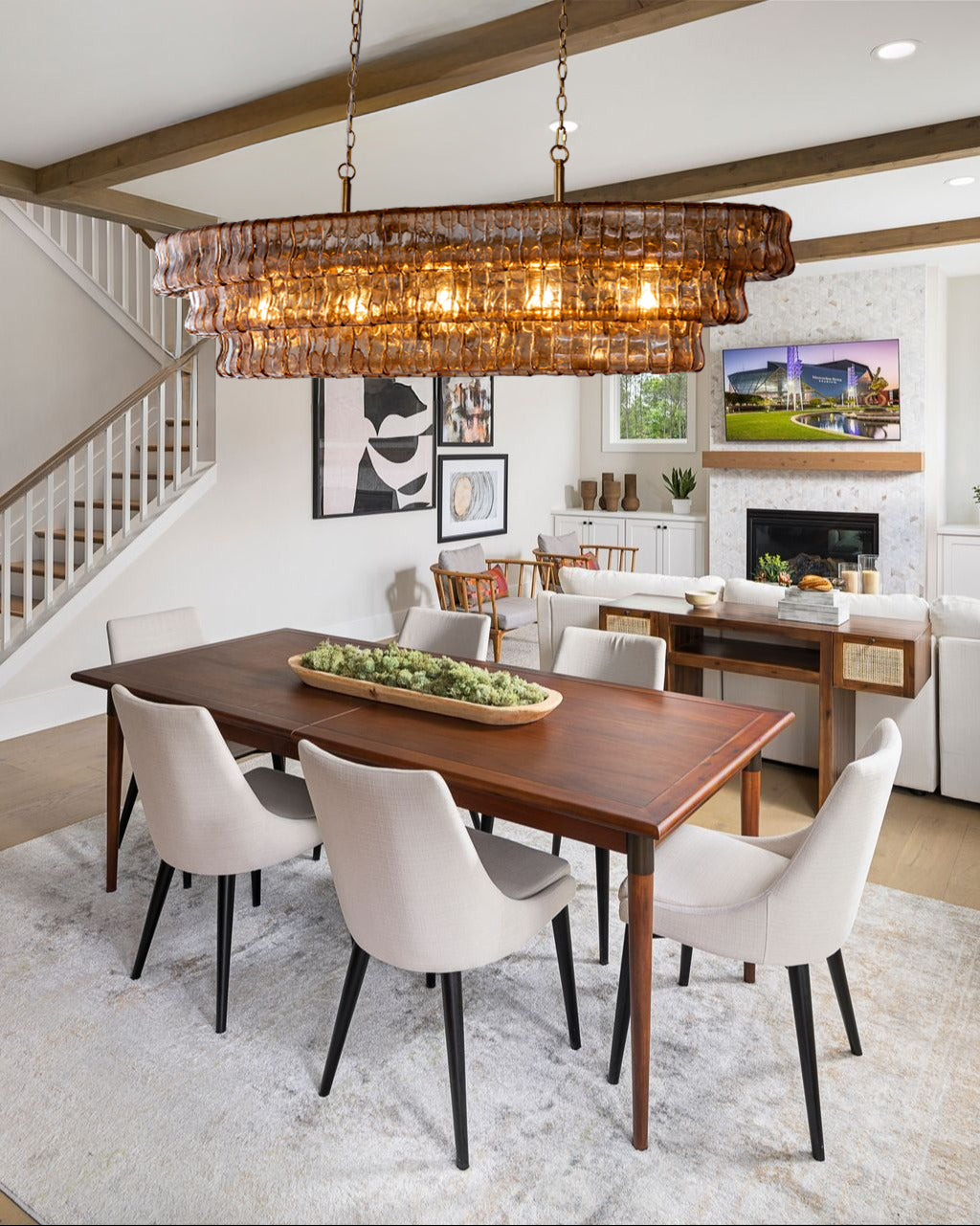 Ehiaccio Smoke Class Oval Chandelier