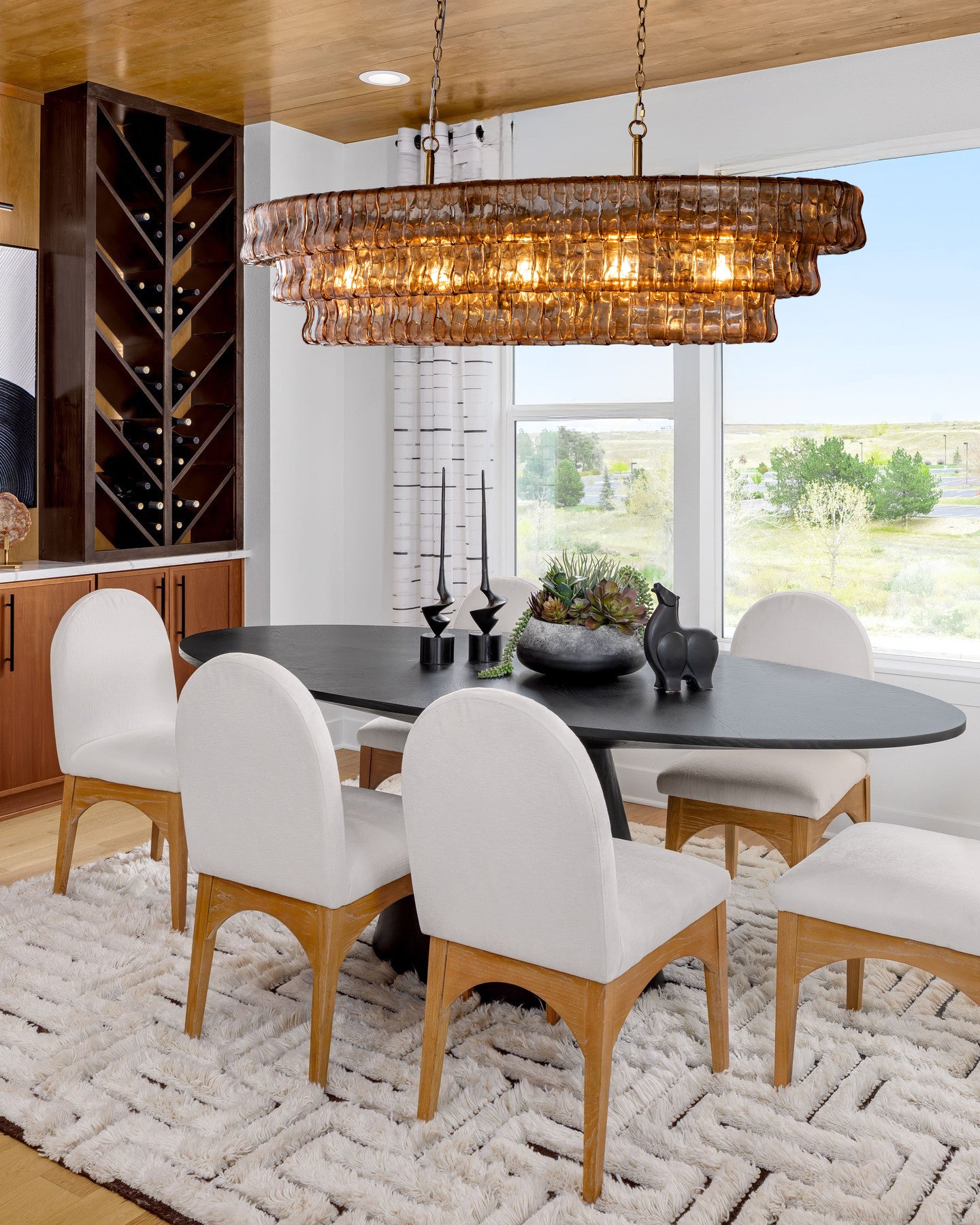 Ehiaccio Smoke Class Oval Chandelier