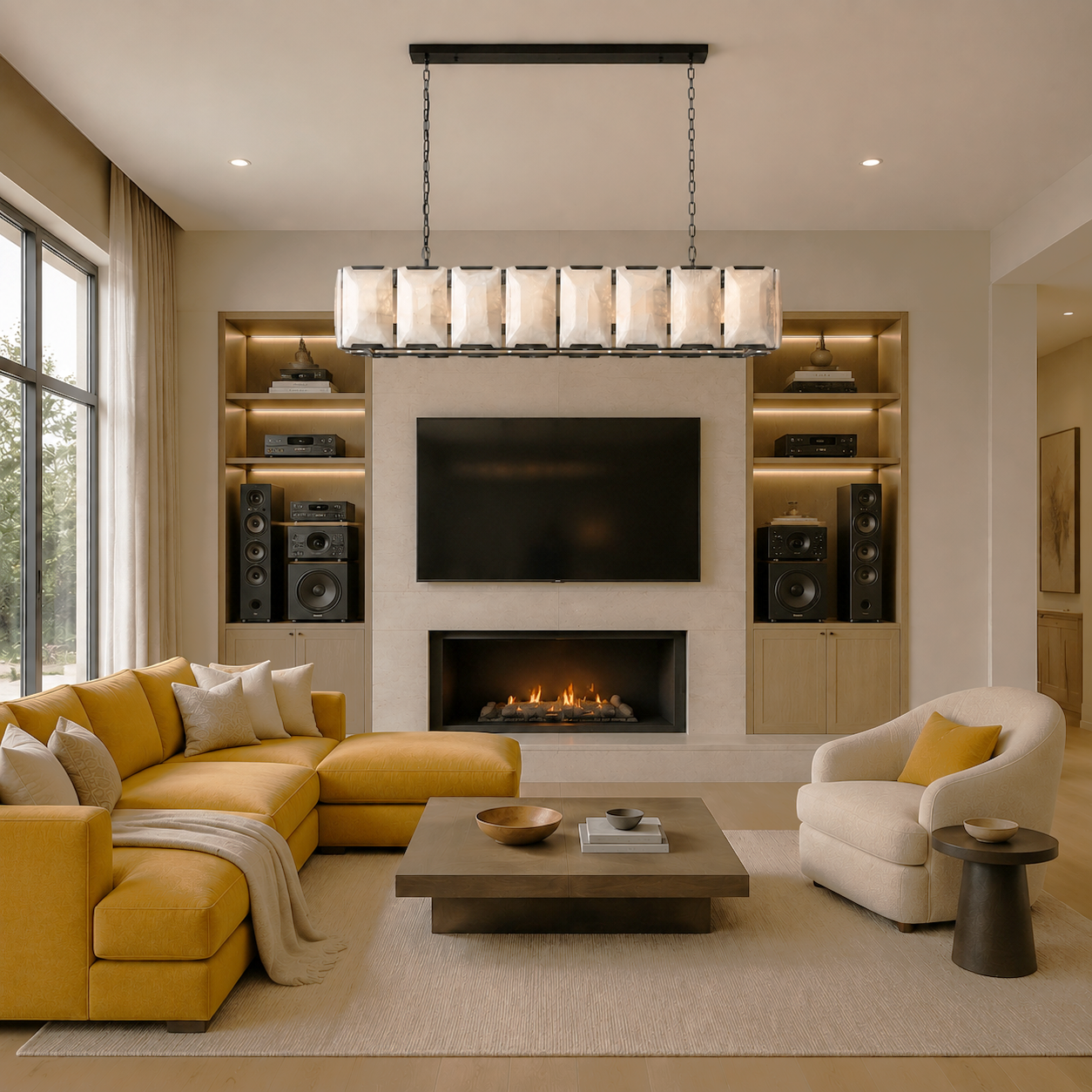 Hadilor Calcite Rectangular Chandelier