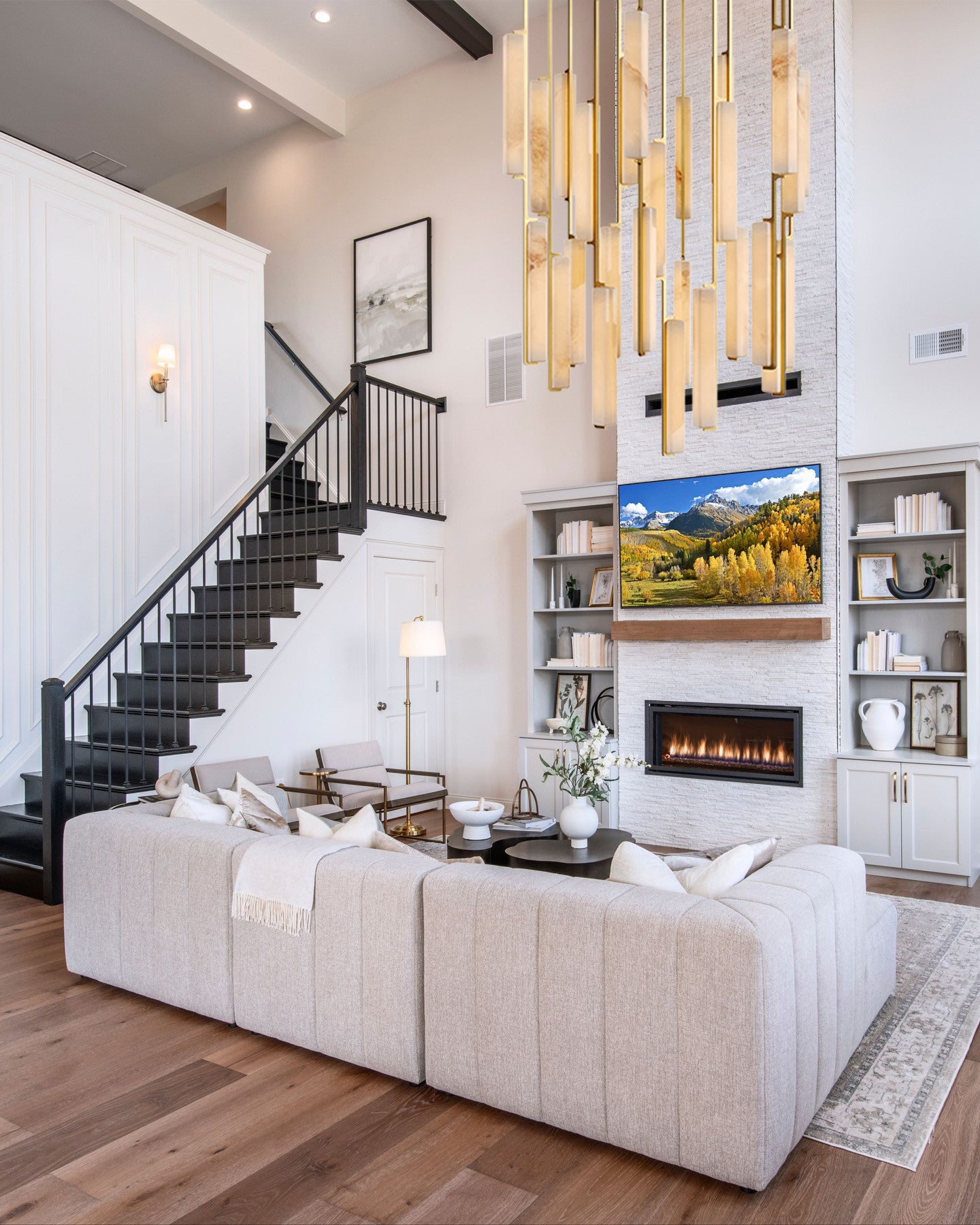 BUDUBON ALABASTER ROUND CHANDELIER 56"