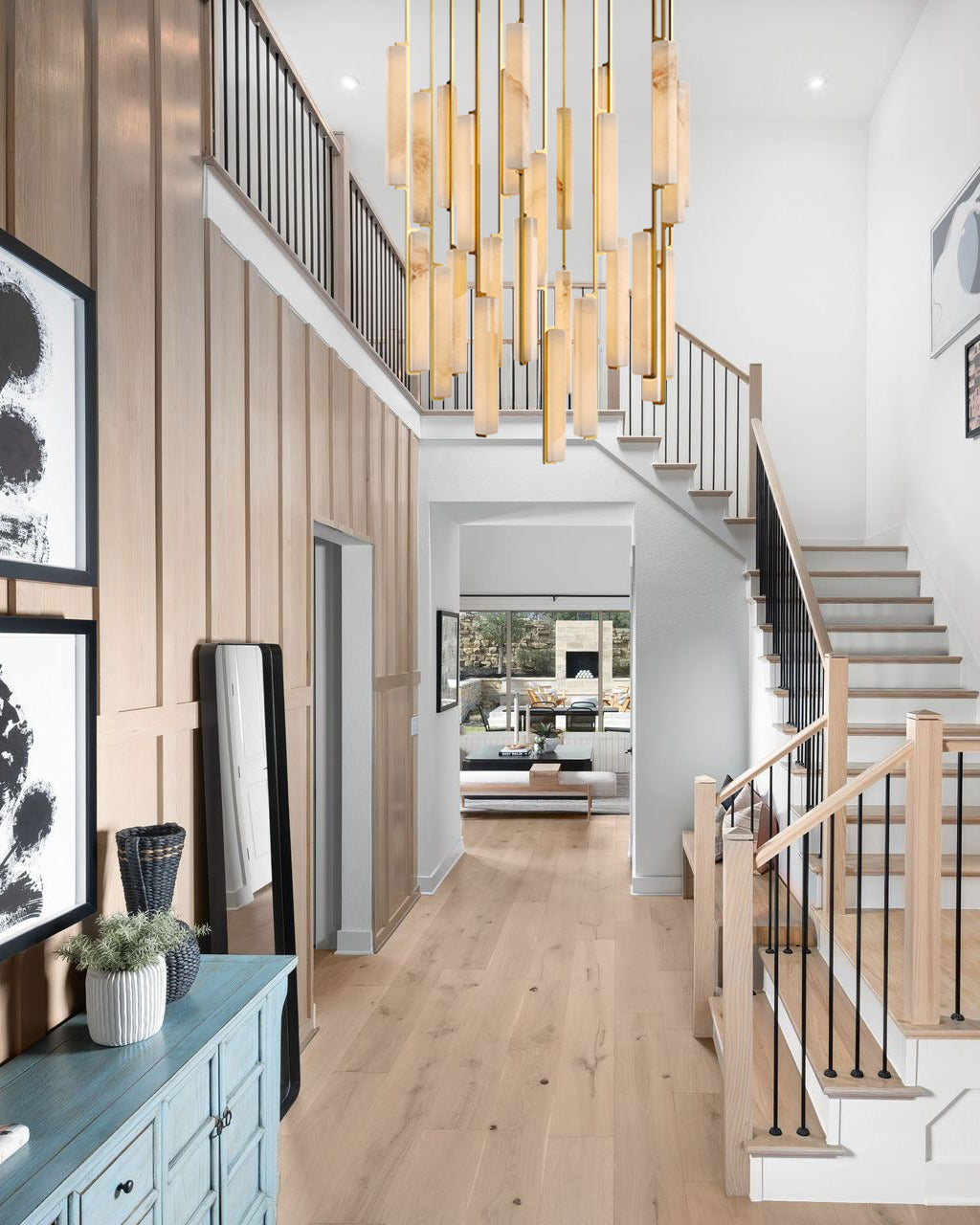 BUDUBON ALABASTER ROUND CHANDELIER 56"