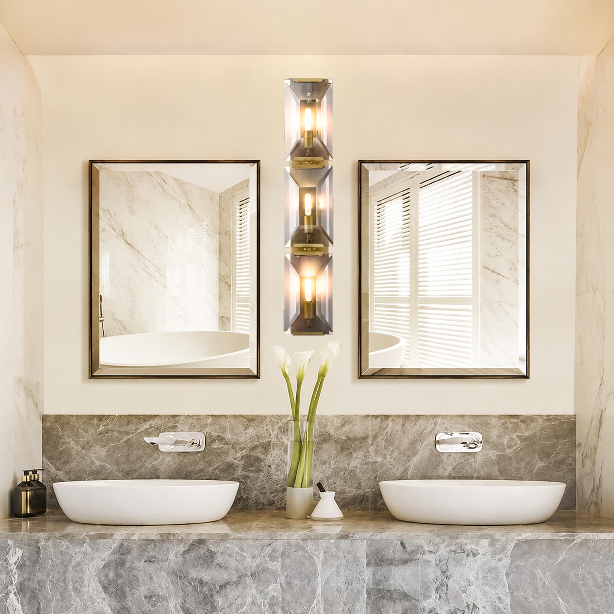MARLOW CRYSTAL TRIPLE SCONCE