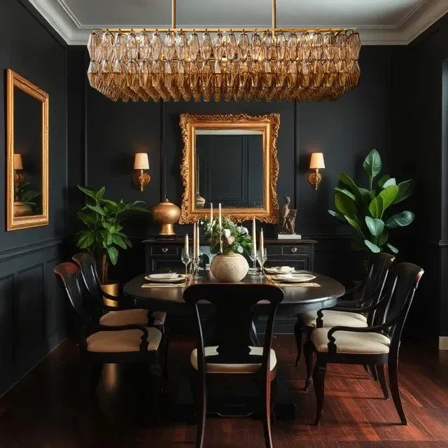 Dhiara Smoke Glass Rectangular Chandelier
