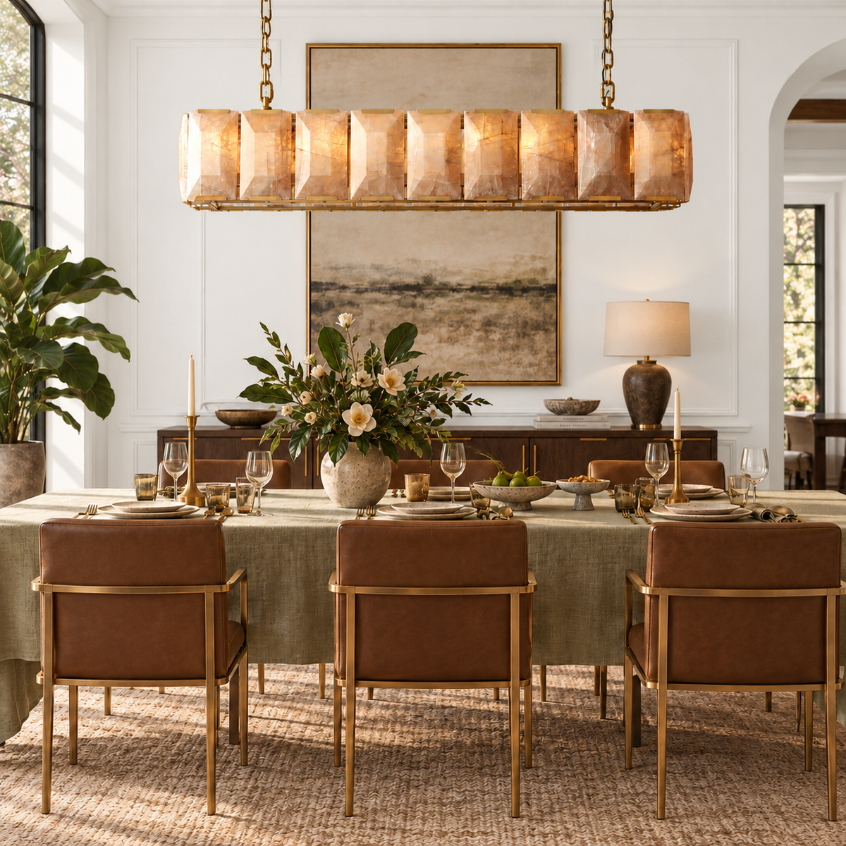 Hadilor Calcite Rectangular Chandelier