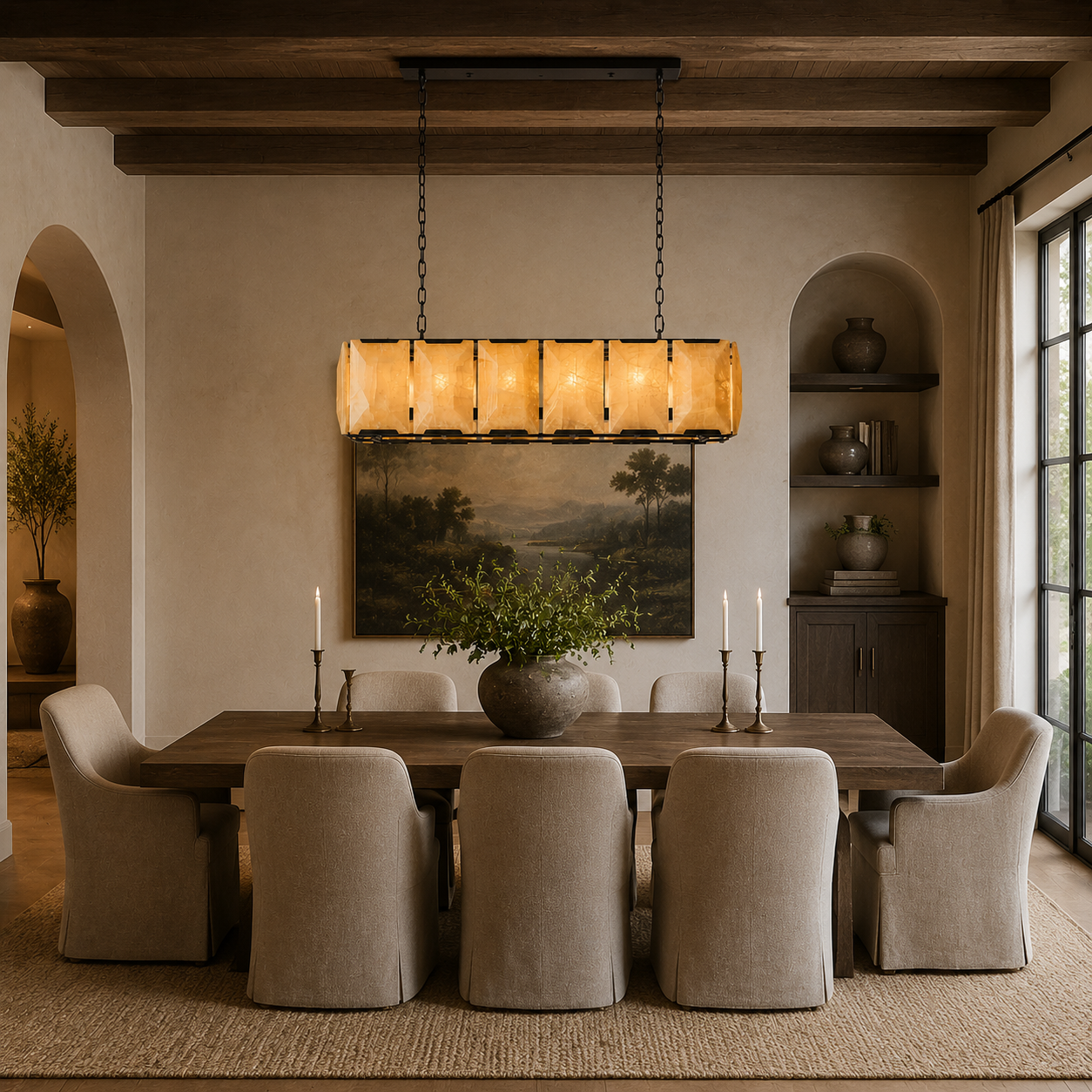 Marlow Calcite Rectangular Chandelier