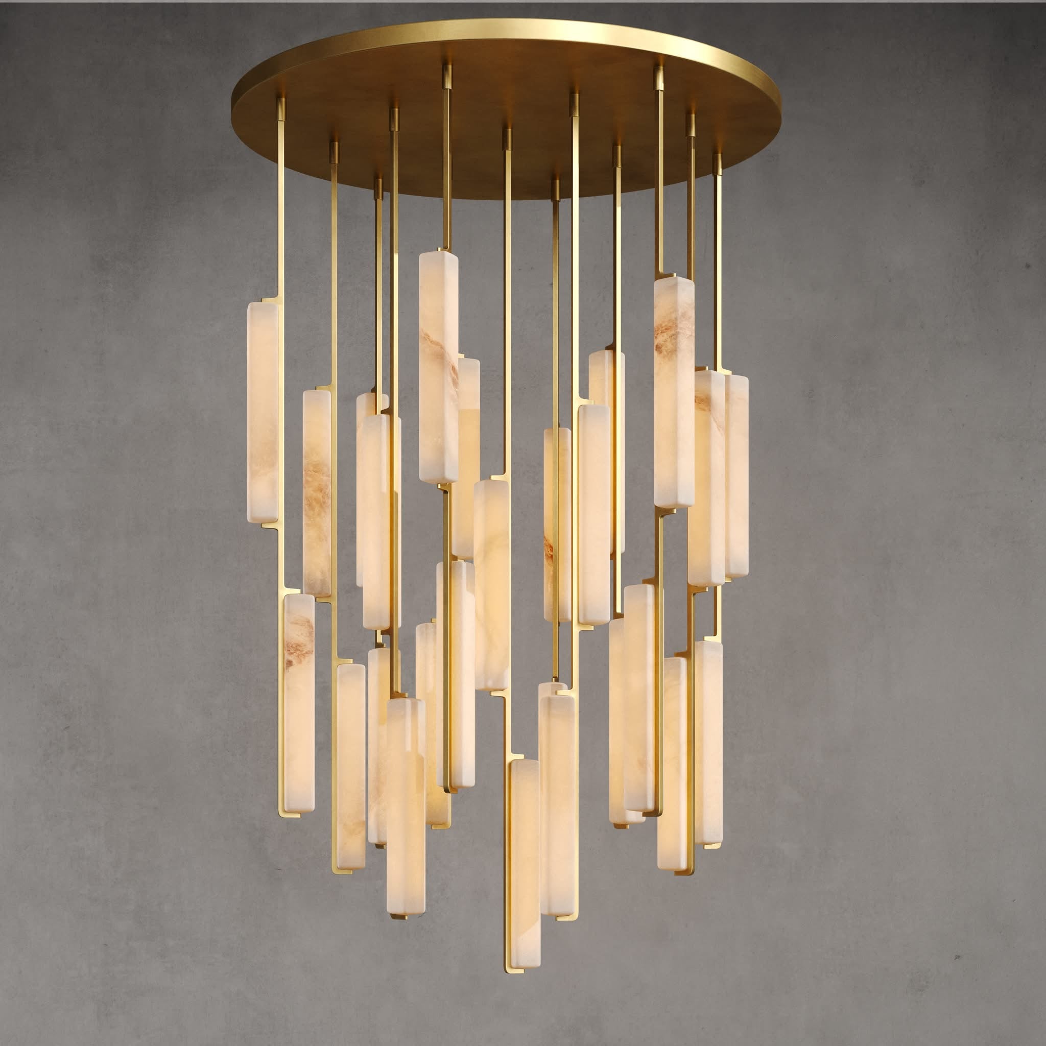 BUDUBON ALABASTER ROUND CHANDELIER 56"