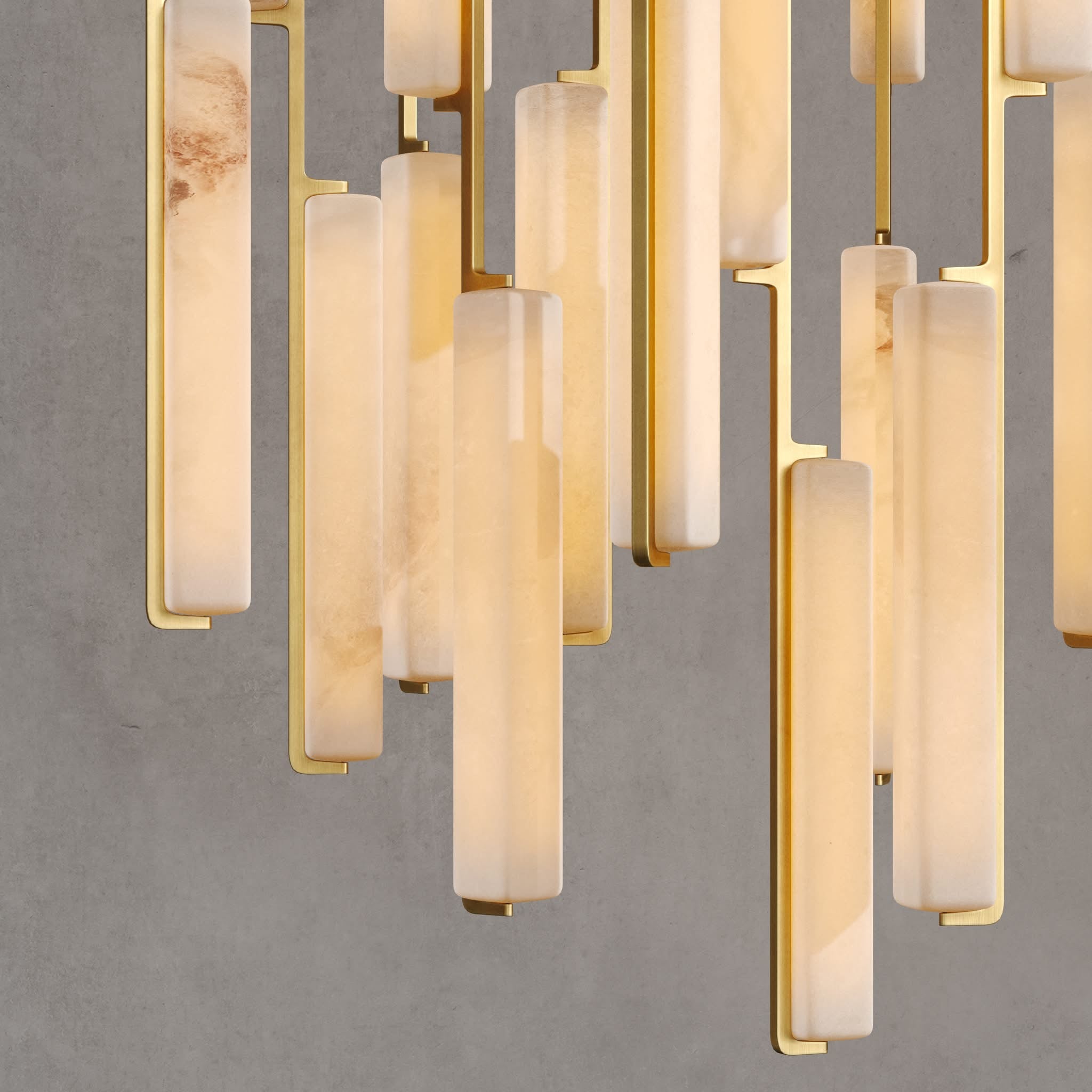 BUDUBON ALABASTER ROUND CHANDELIER 56"