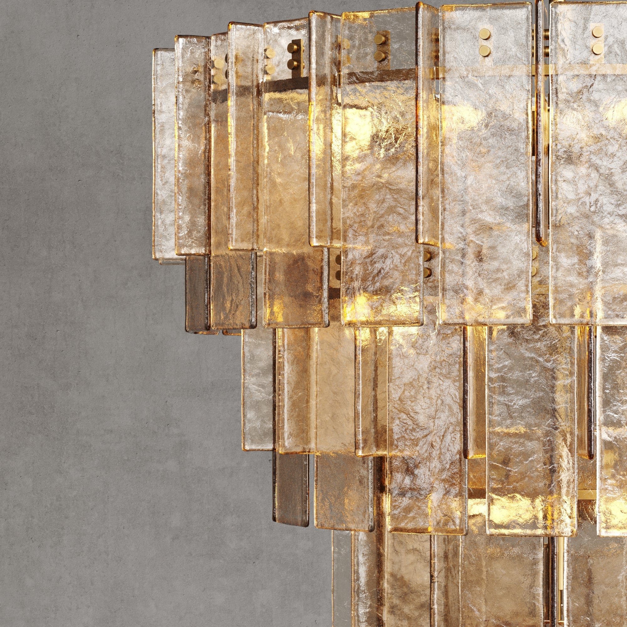 HATTICE SMOKE GLASS TIERED CHANDELIER 47"