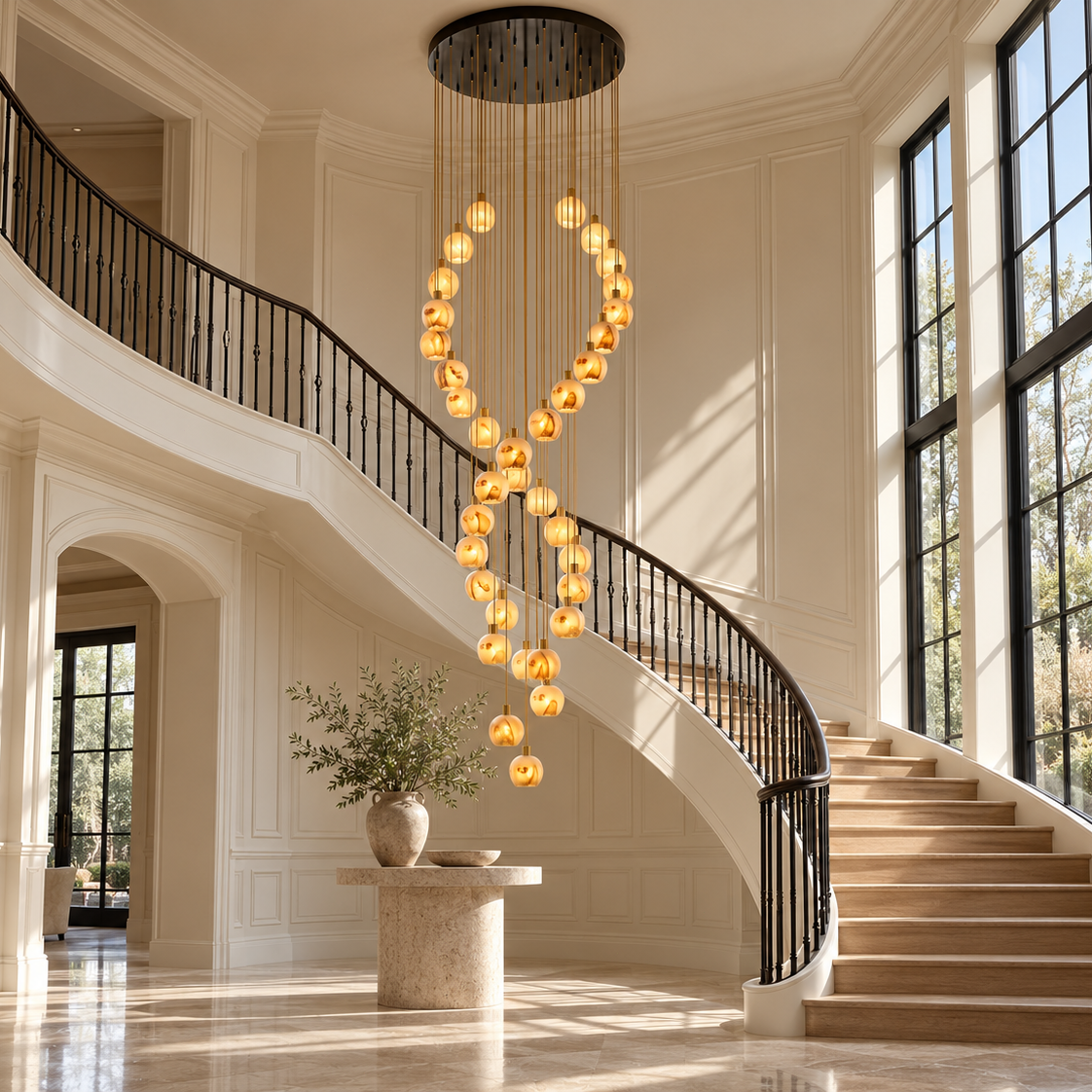 Alabaster Petal Cluster Chandelier