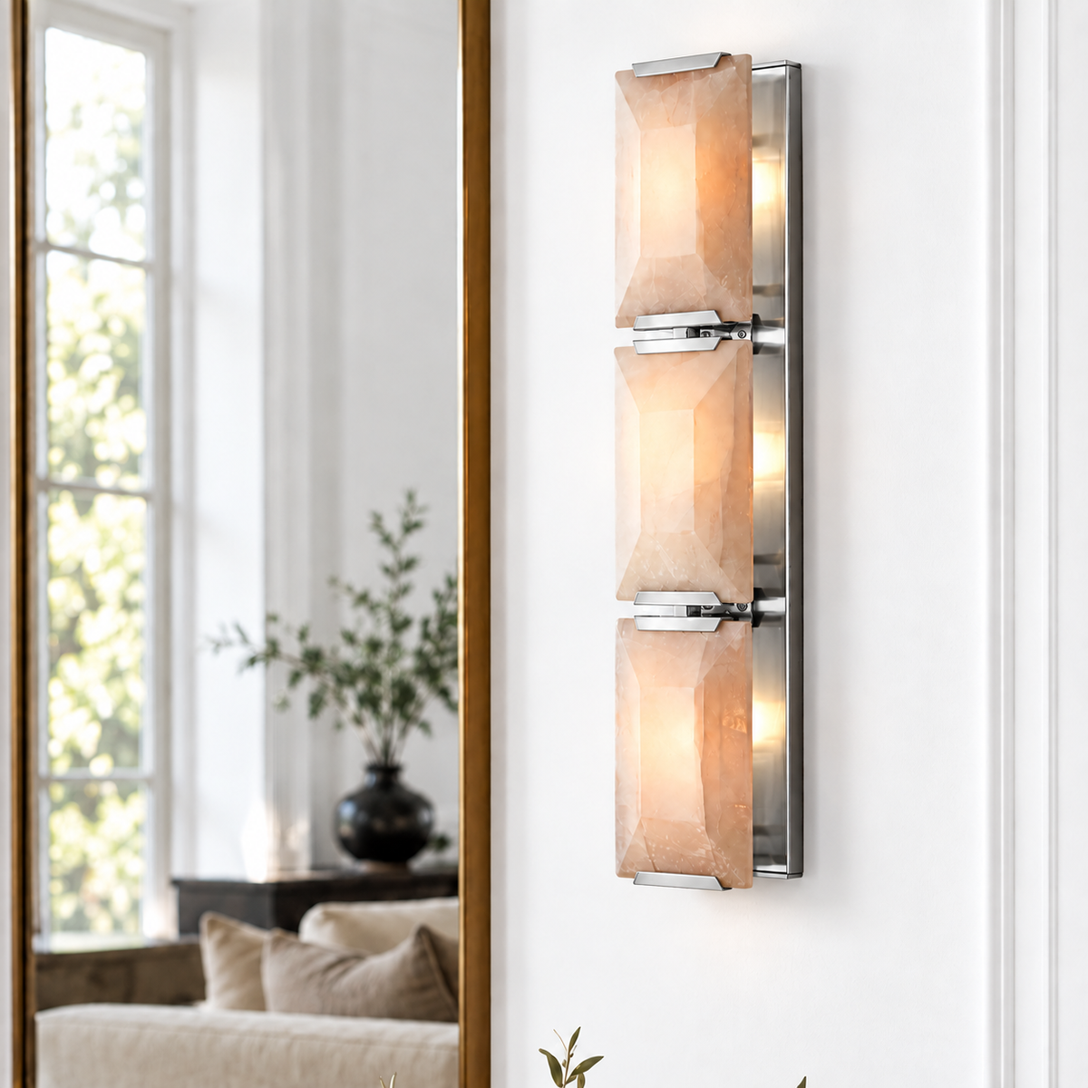 Hadilor Calcite Triple Sconce