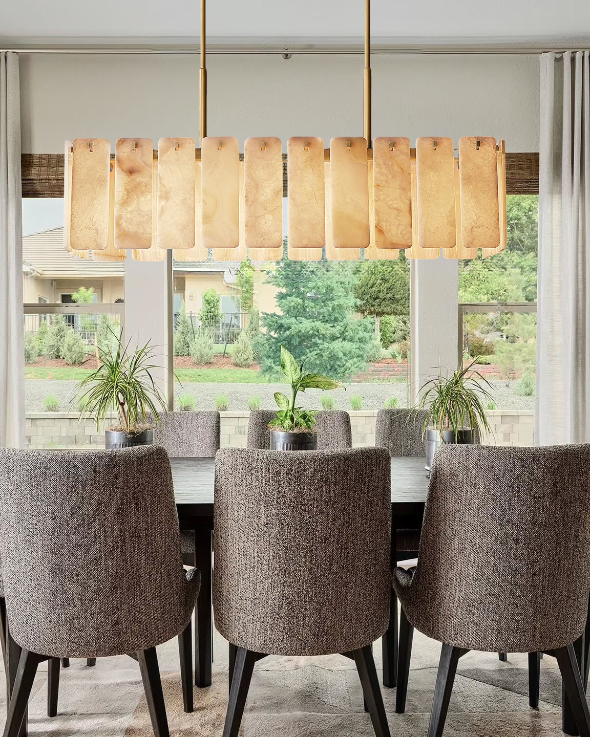 Calametta Onyx Rectangular Chandelier, Chandelier for Dining Room