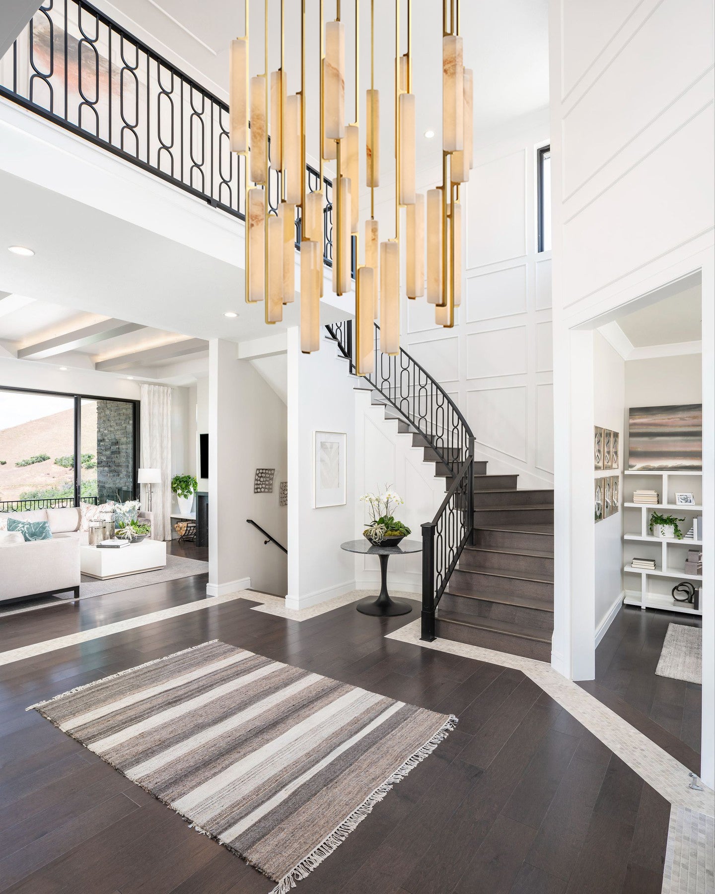 BUDUBON ALABASTER ROUND CHANDELIER 56"