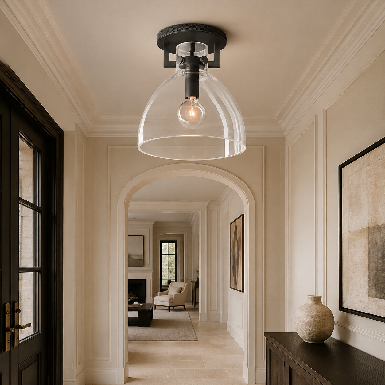 Glass Cloche Flushmount