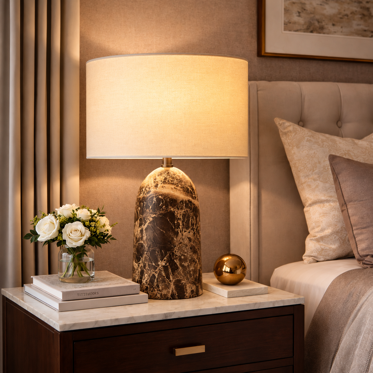 Sarezzoe Stone Tapered Table Lamp