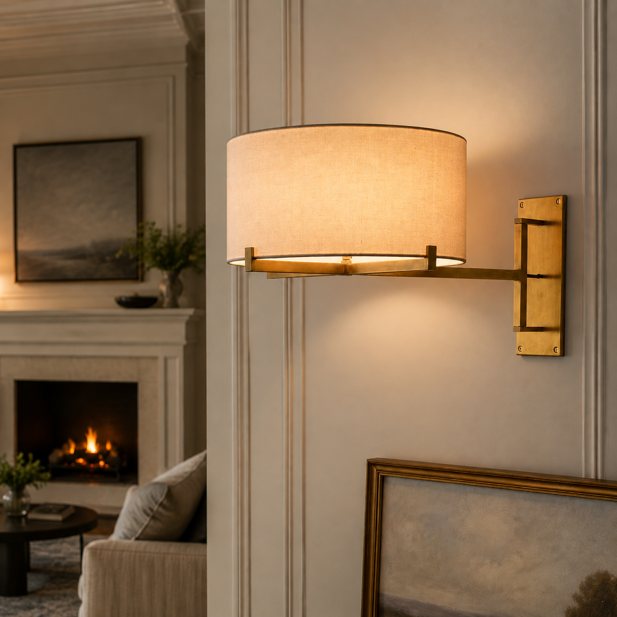 Pauillace Drum Shade Swing-Arm Sconce
