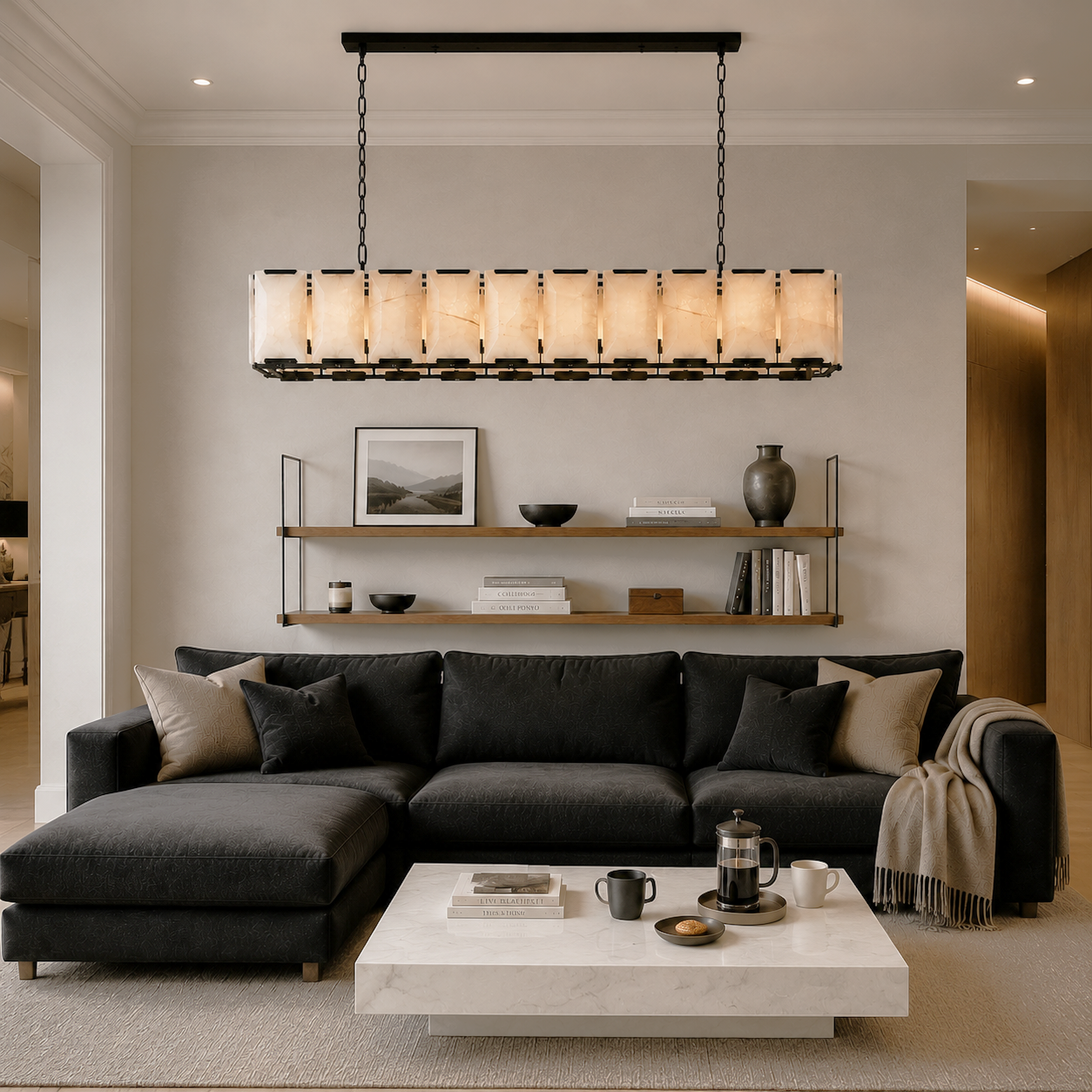 Hadilor Calcite Rectangular Chandelier