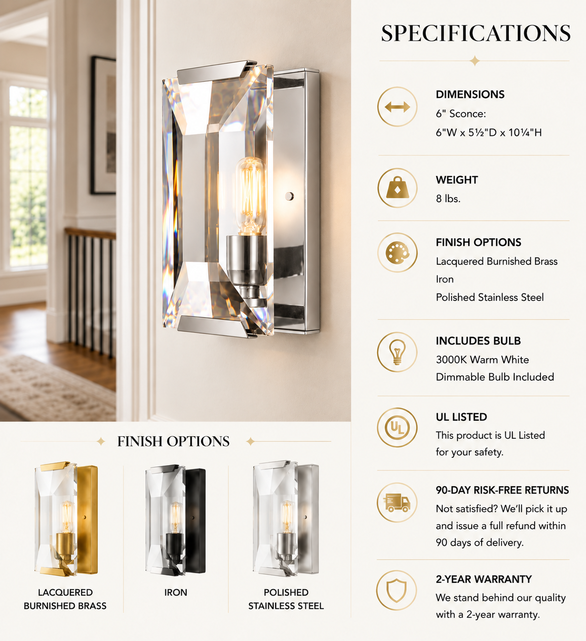 Hadilor Crystal Sconce