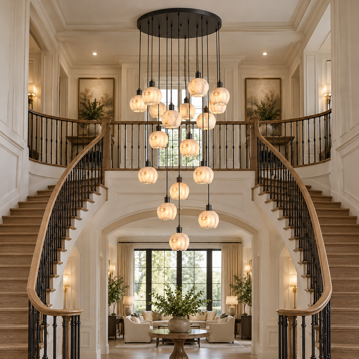 Alabaster Petal Cluster Chandelier