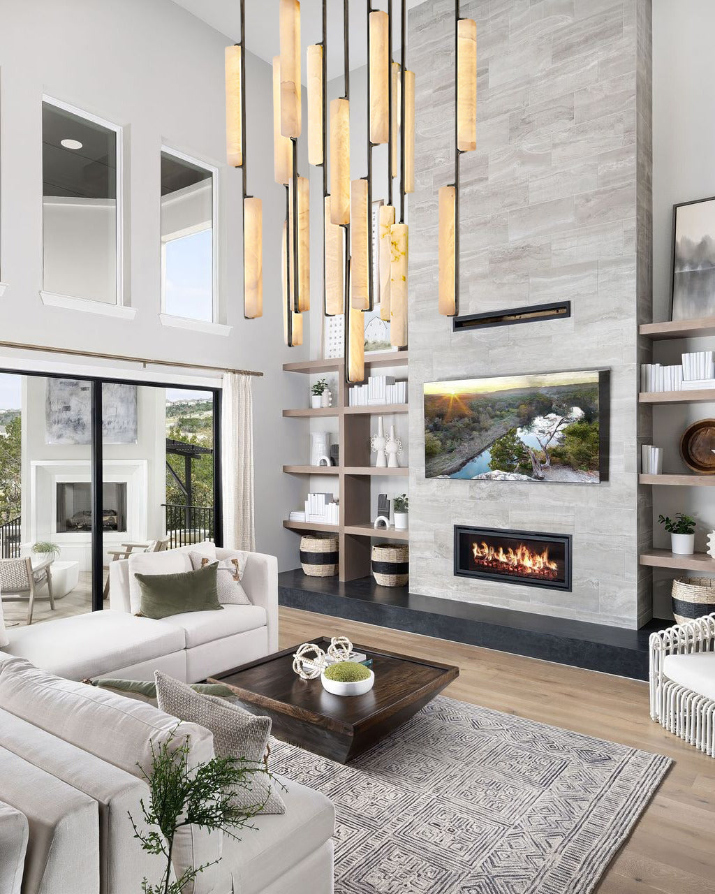 Budubon Alabaster Round Chandelier