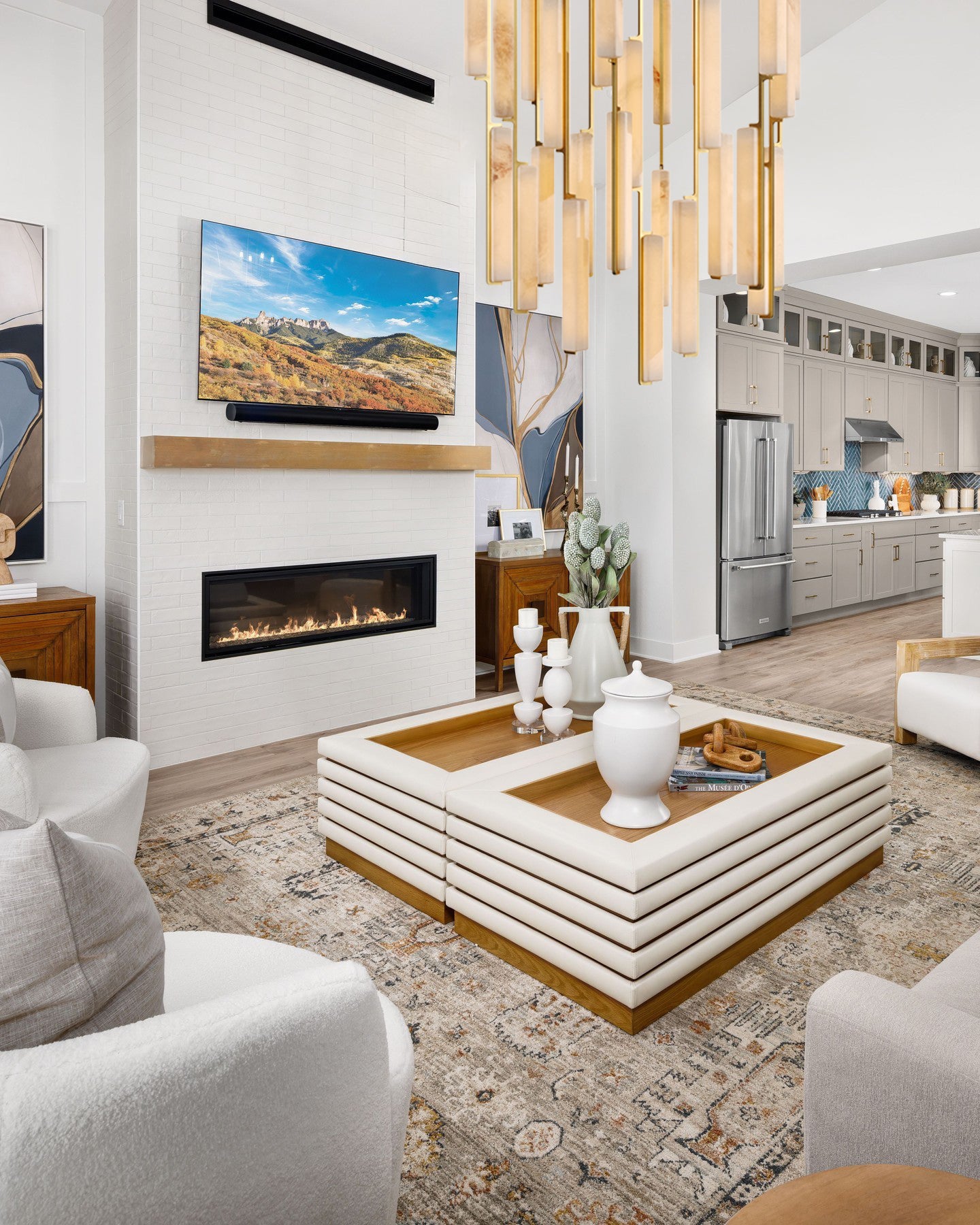 BUDUBON ALABASTER ROUND CHANDELIER 56"