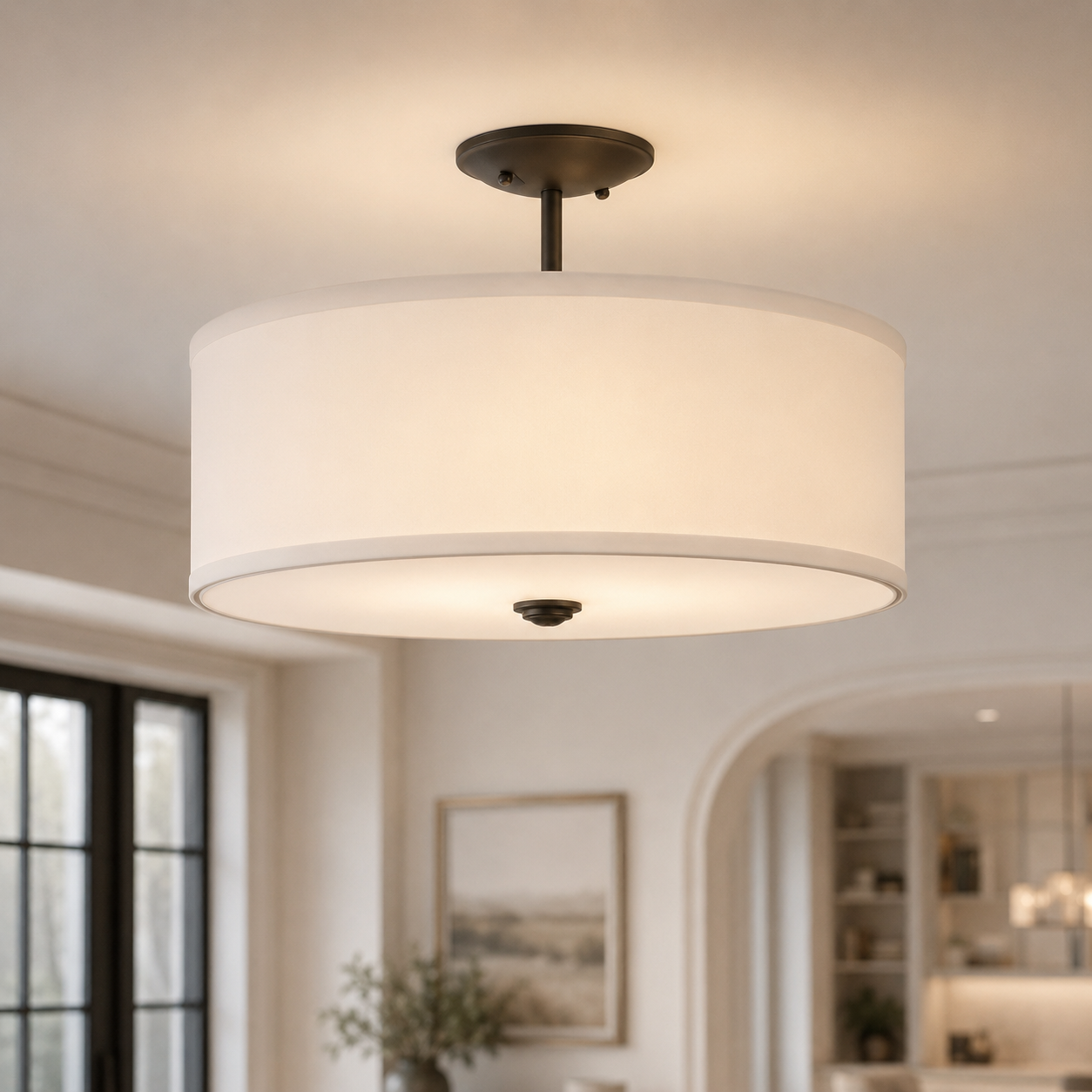 Shalane 3 Light Wide Semi-Flush Drum Ceiling Fixture