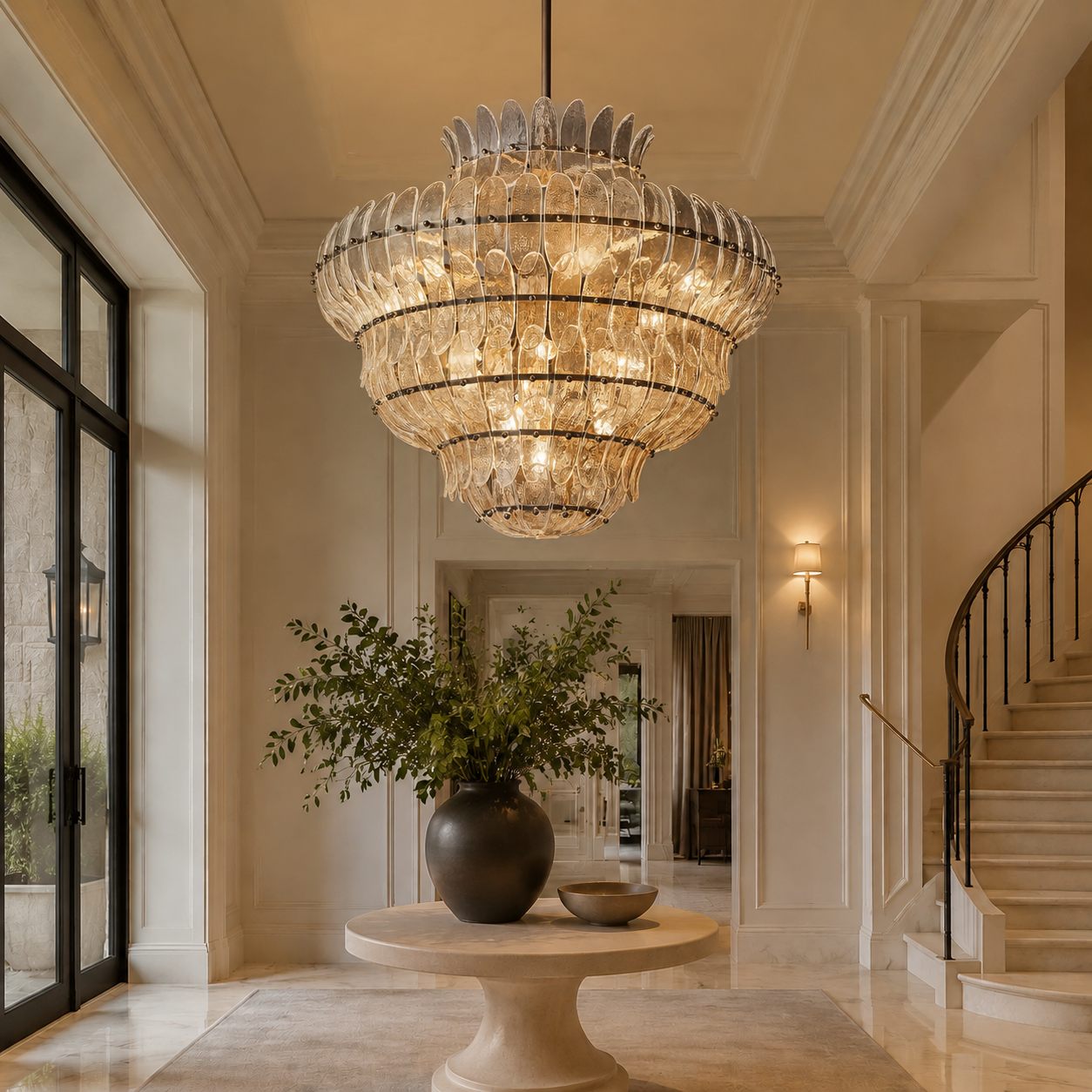 Ameliat Clear Glass Round Chandelier