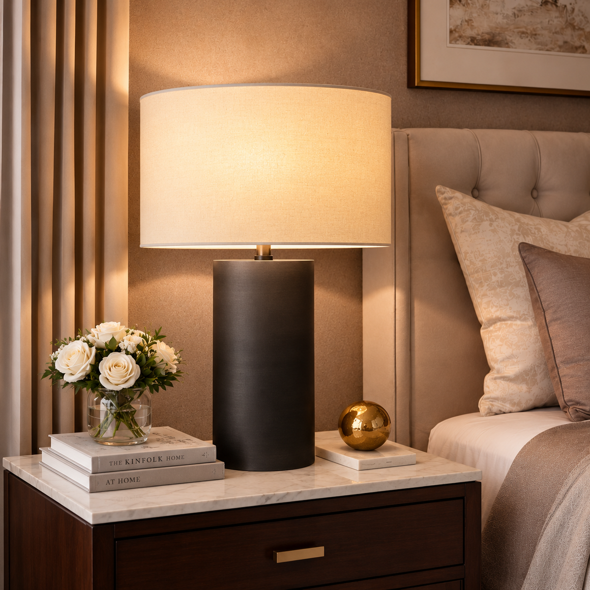 Sarezzoe Metal Cylindrical Table Lamp