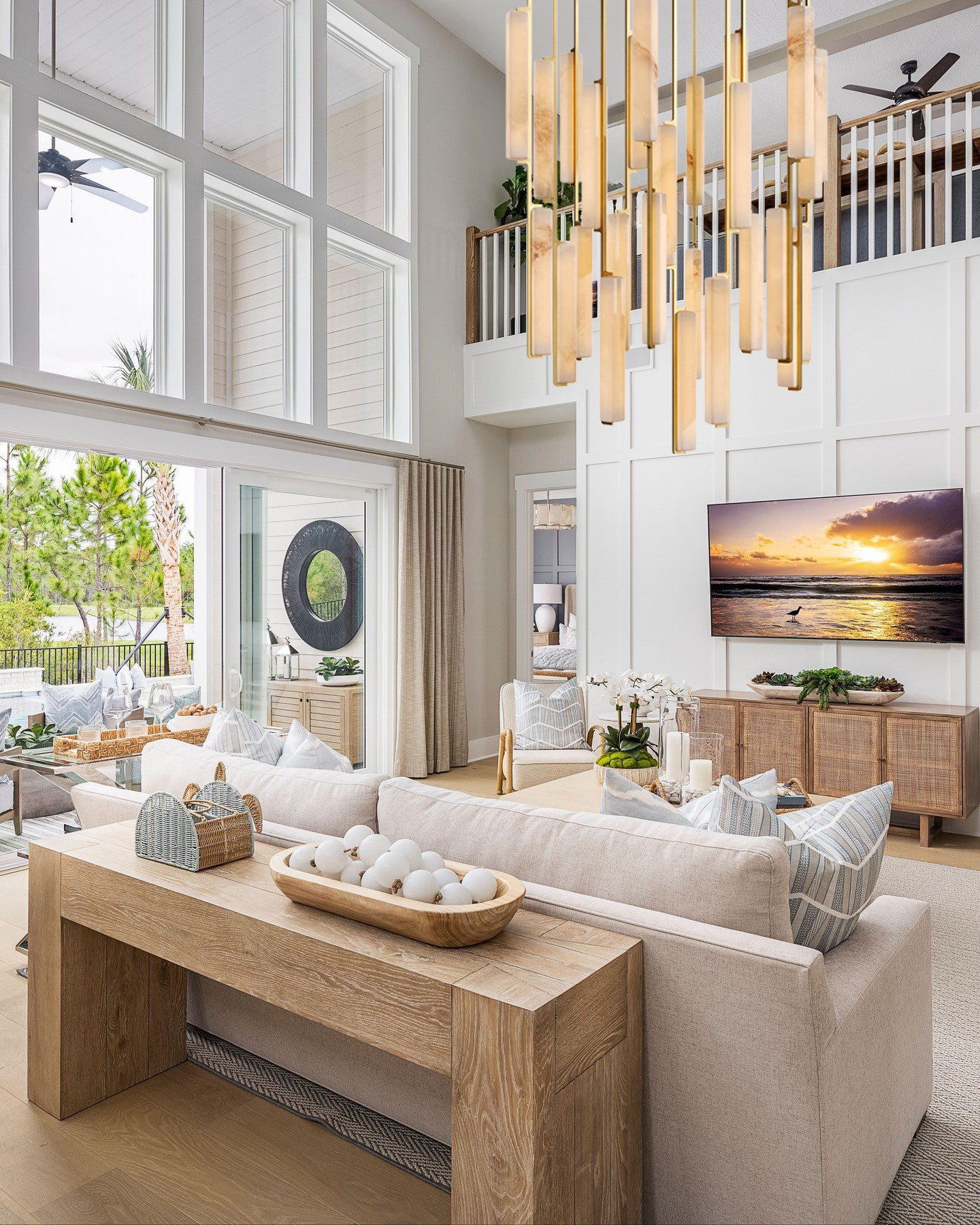 BUDUBON ALABASTER ROUND CHANDELIER 56"