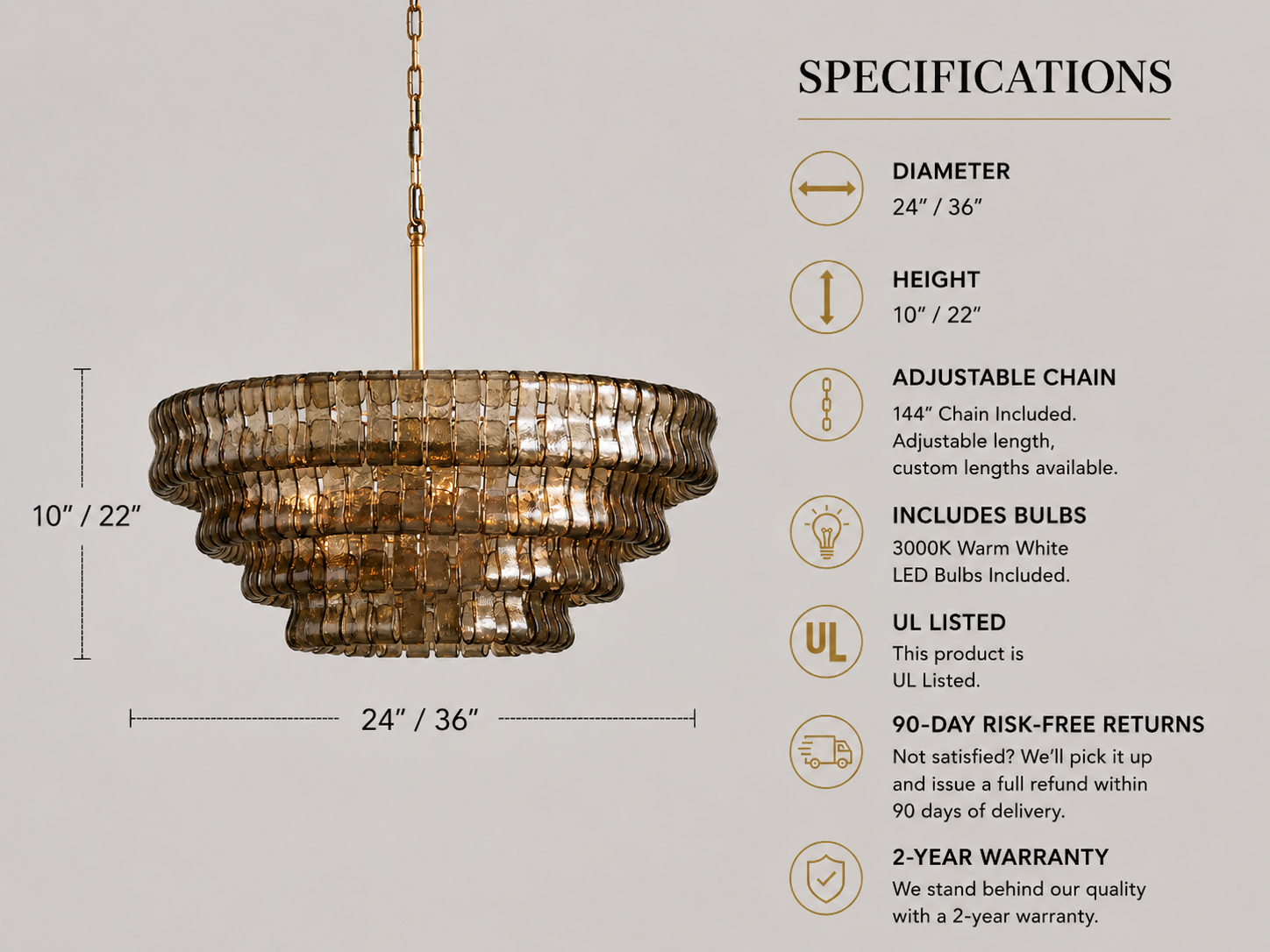 Ghiaccio Round Chandelier