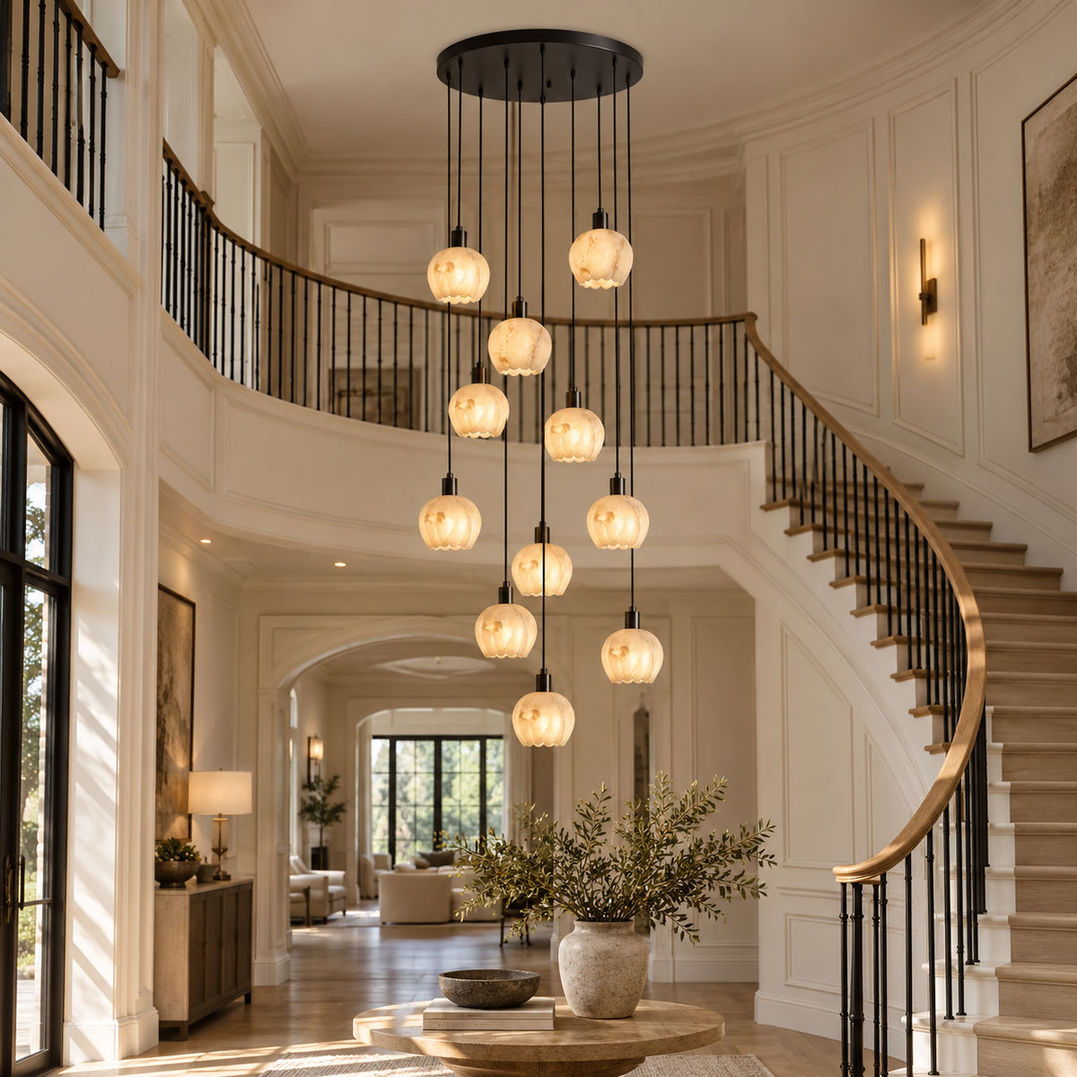 Alabaster Petal Cluster Chandelier
