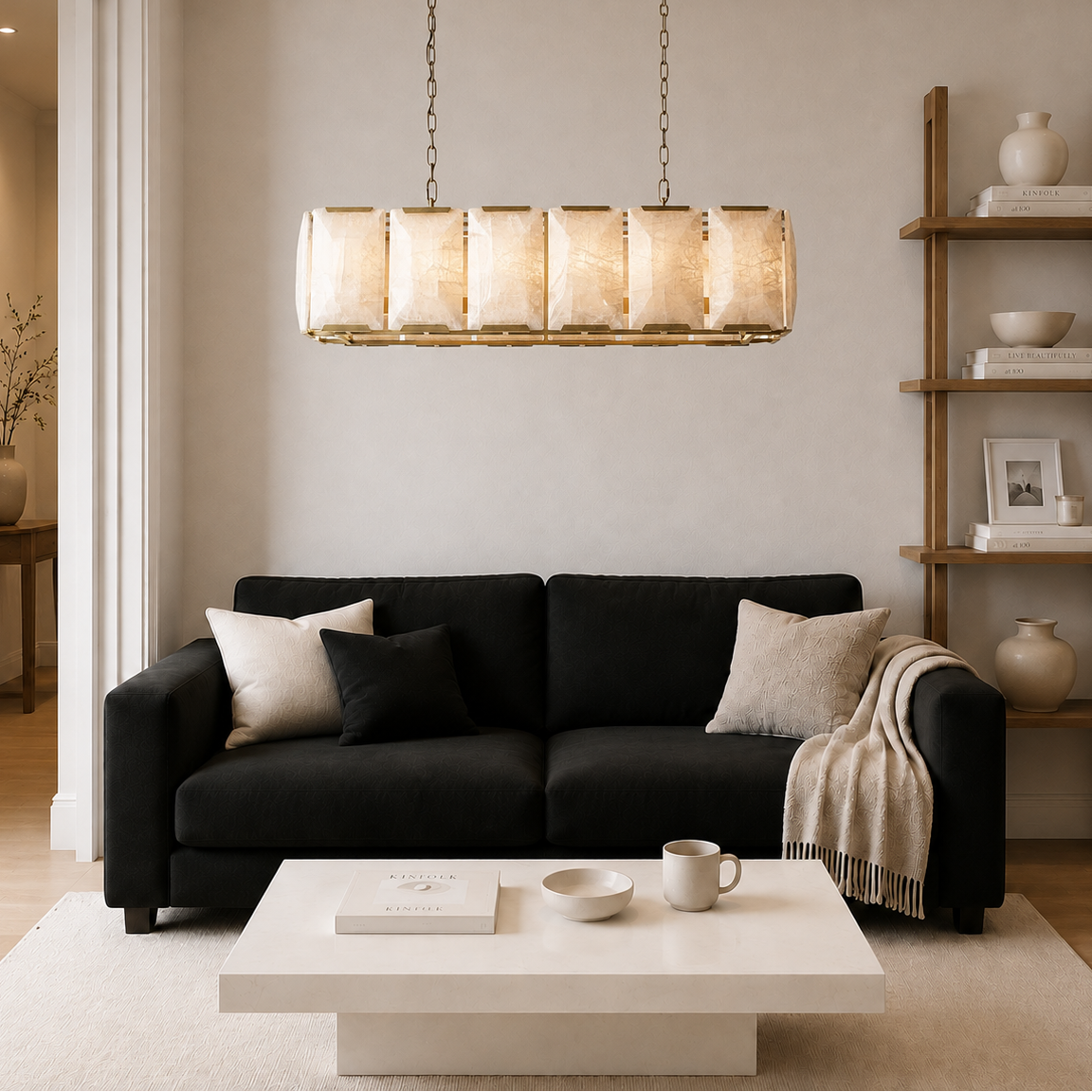 Hadilor Calcite Rectangular Chandelier