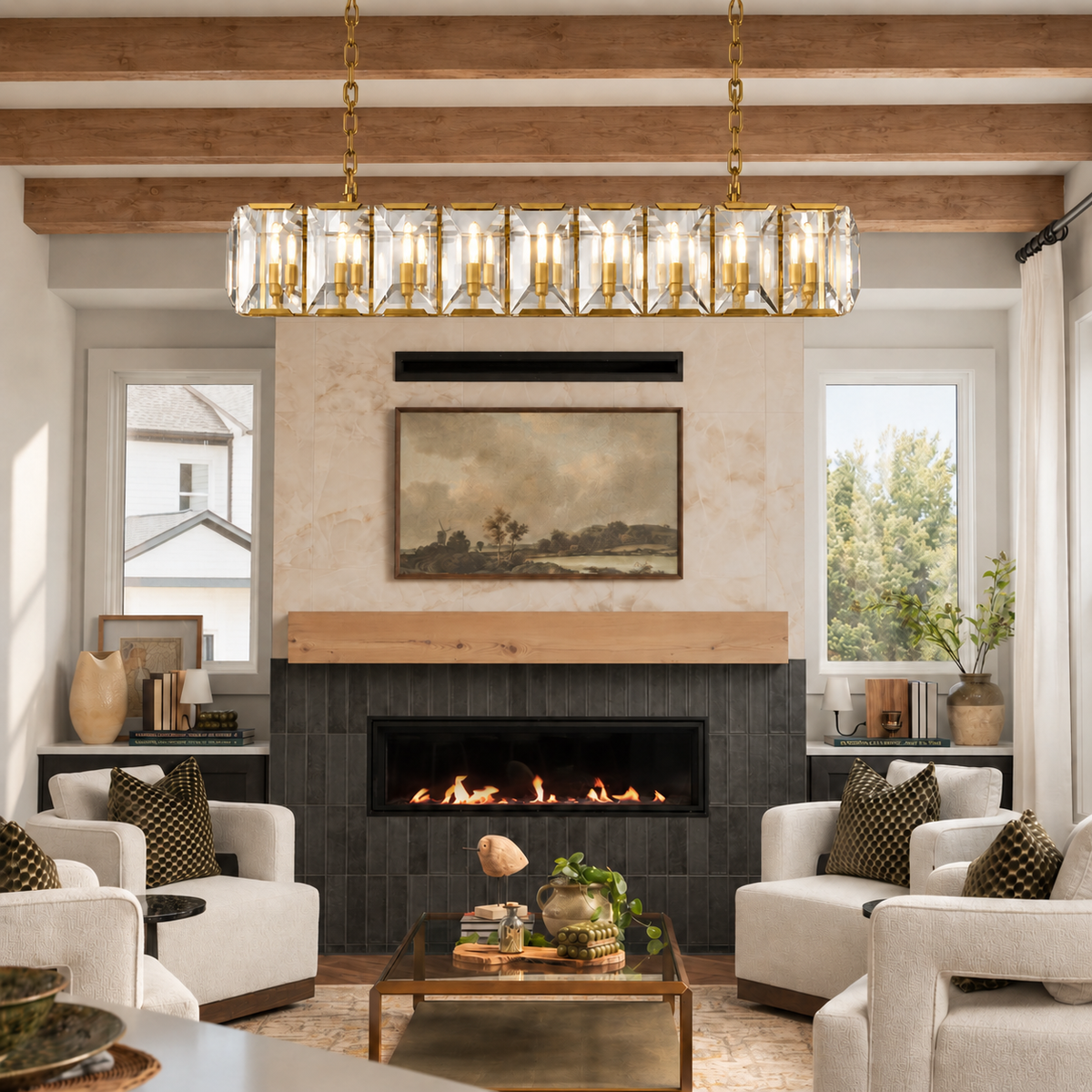 Hadilor Crystal Rectangular Chandelier