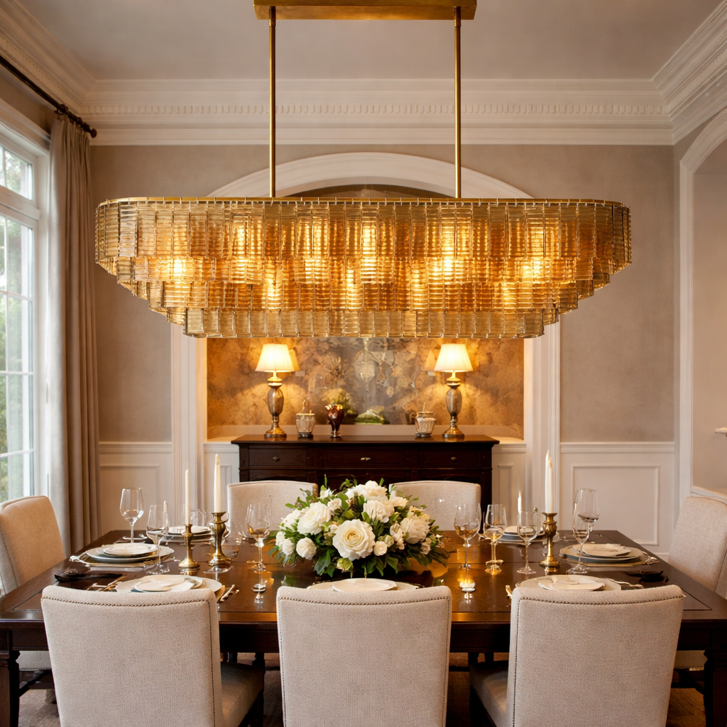 Lirene Smoke Glass Linear Chandelier