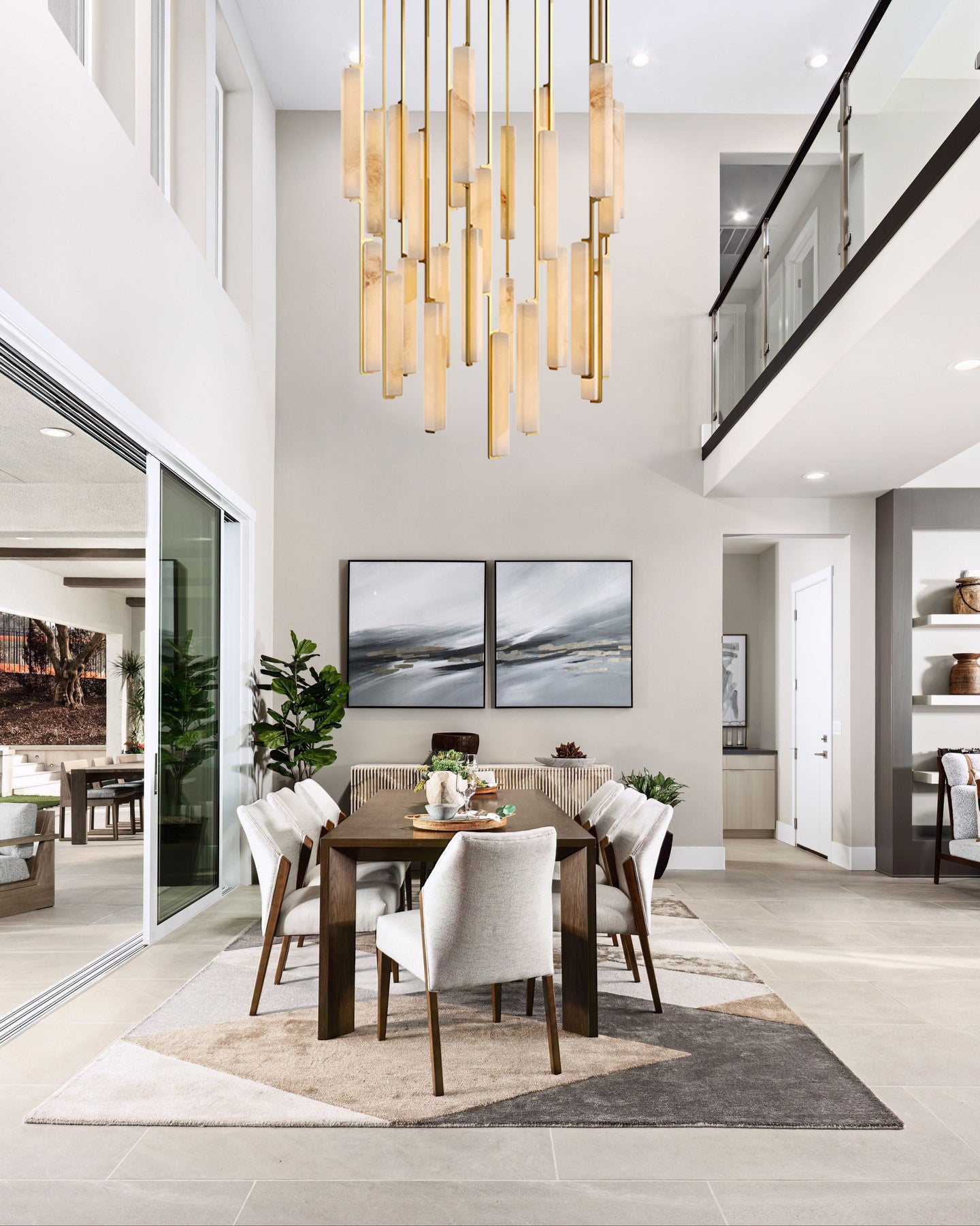 BUDUBON ALABASTER ROUND CHANDELIER 56"