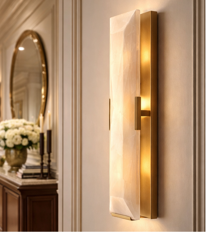 MARLOW CALCITE LINEAR SCONCE