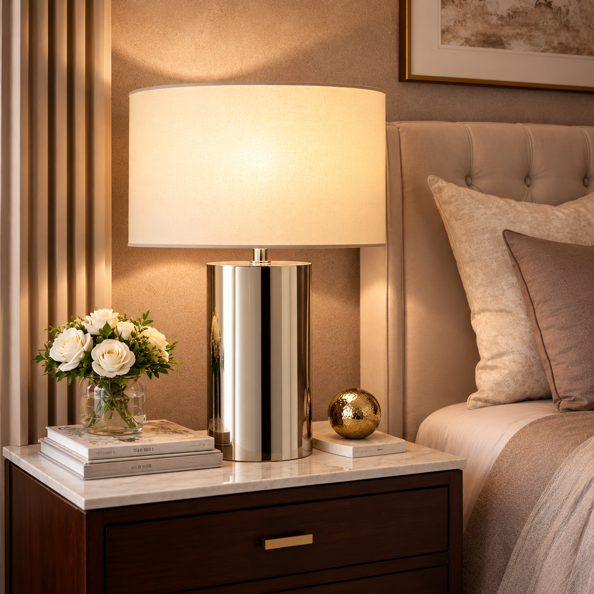 Sarezzoe Metal Cylindrical Table Lamp