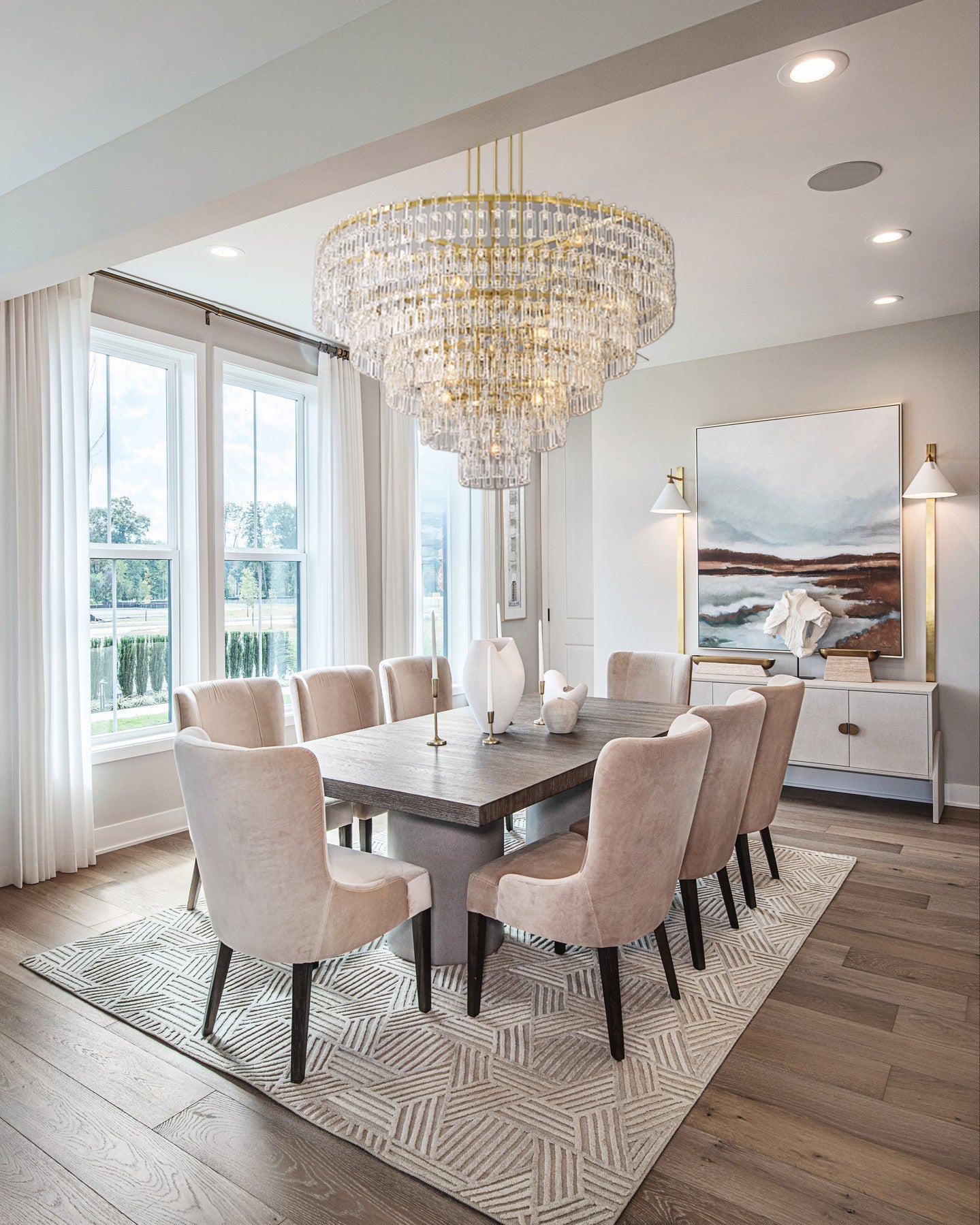 Marignam Tiered Round Crystal Chandelier 37″ 49″ 61″