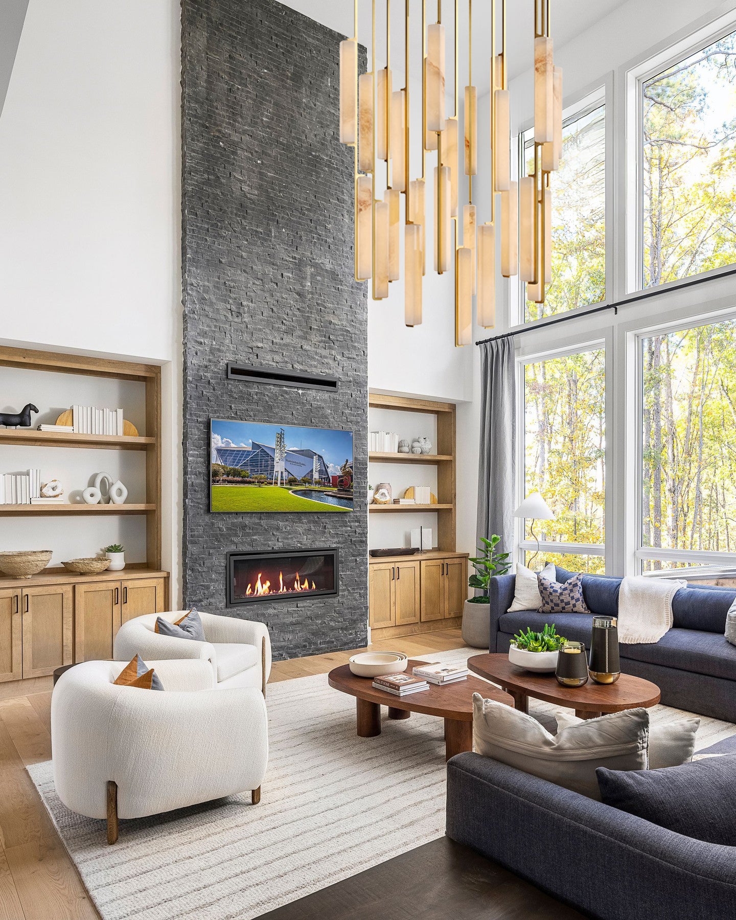 BUDUBON ALABASTER ROUND CHANDELIER 56"