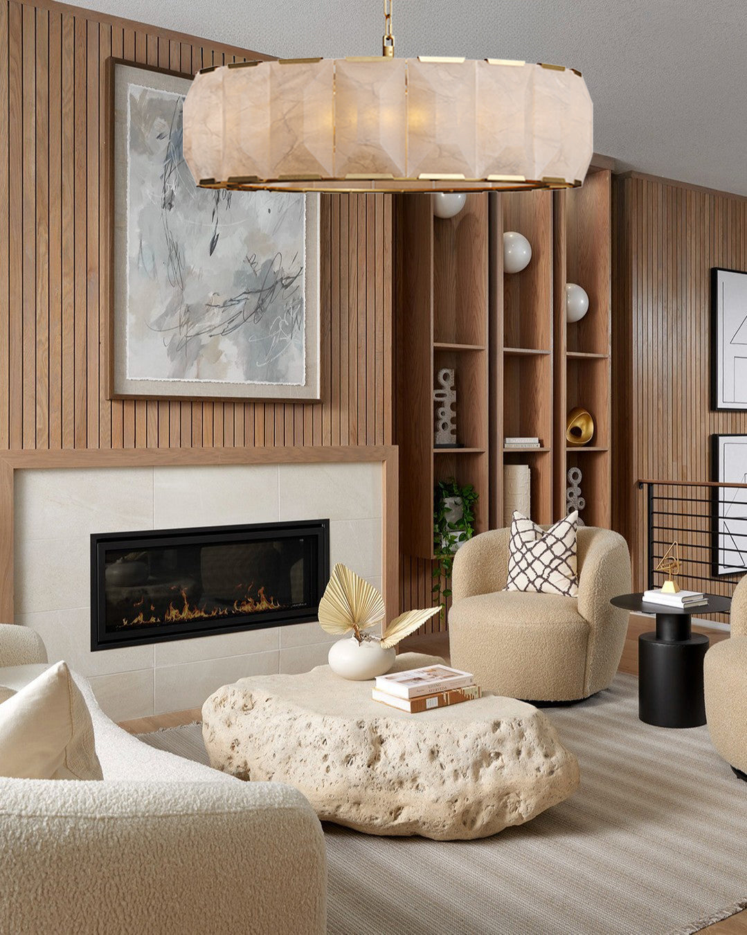 MARLOW CALCITE ROUND CHANDELIER