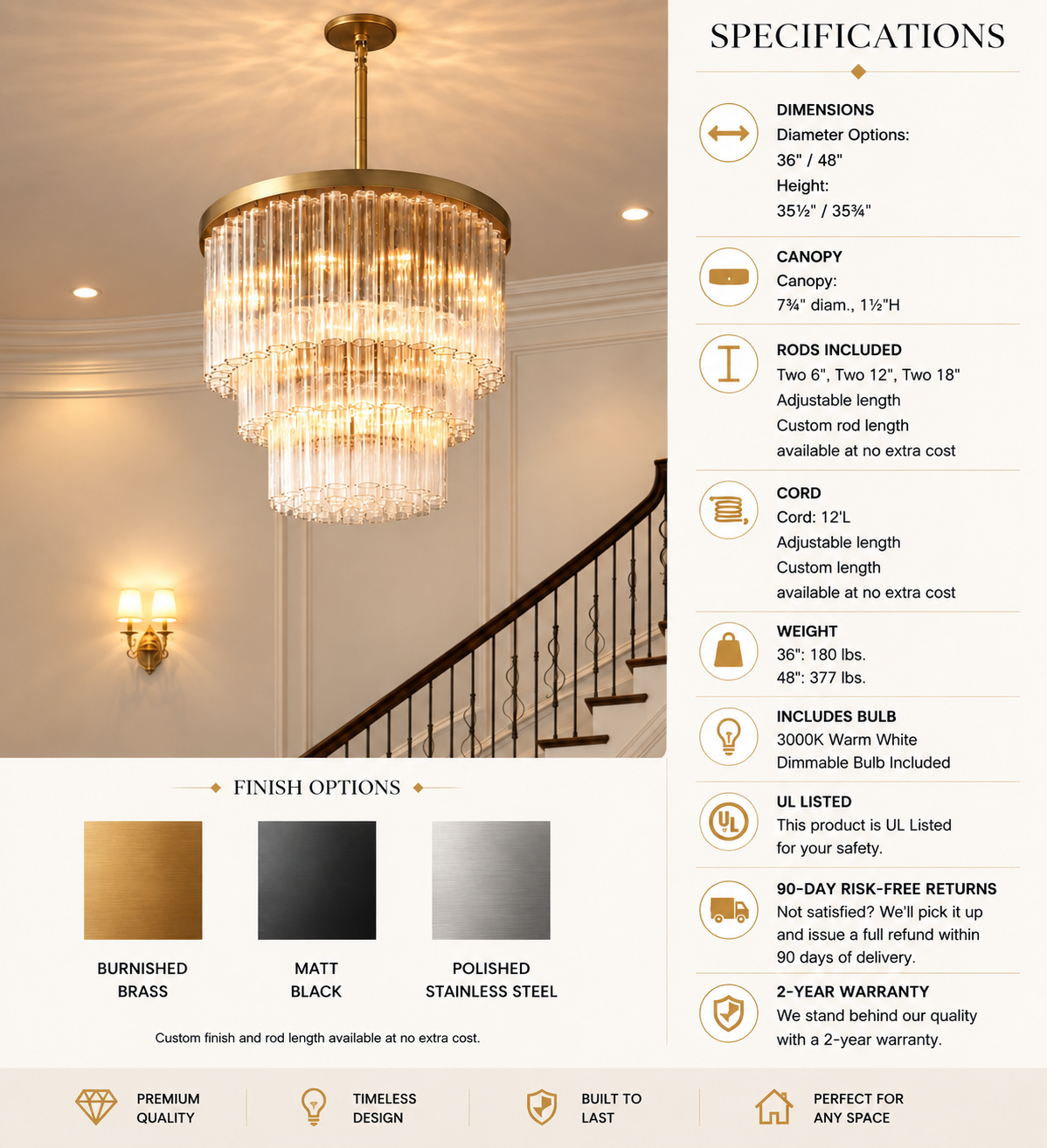 Cirbos Three-Tier Round Chandelier
