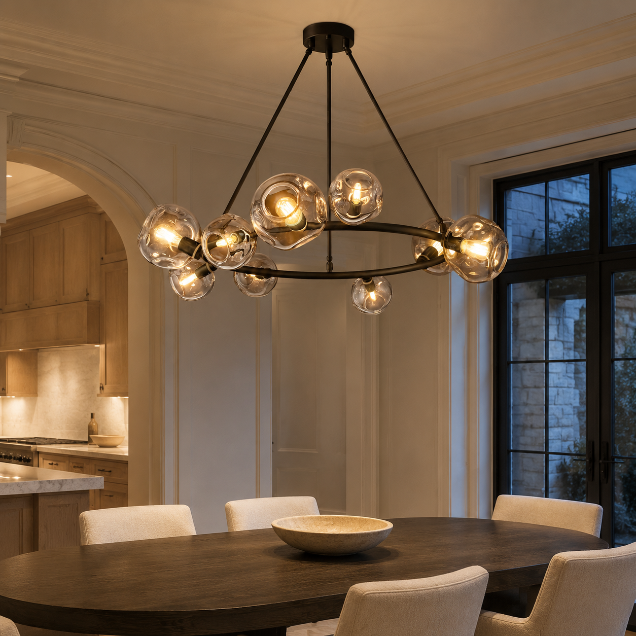 Baballier Clear Glass Round Chandelier