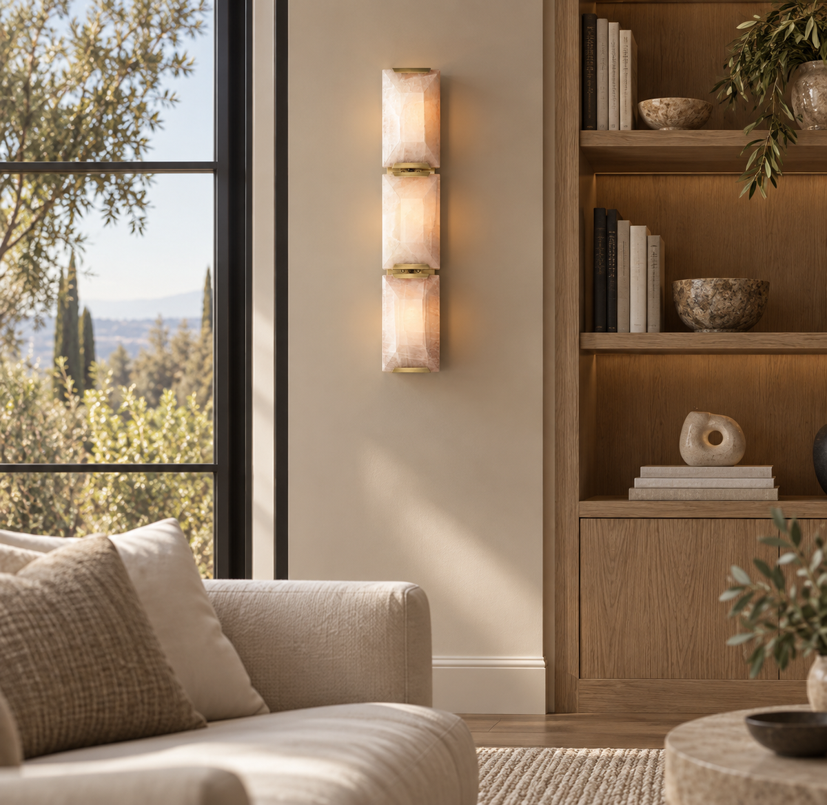 Hadilor Calcite Triple Sconce