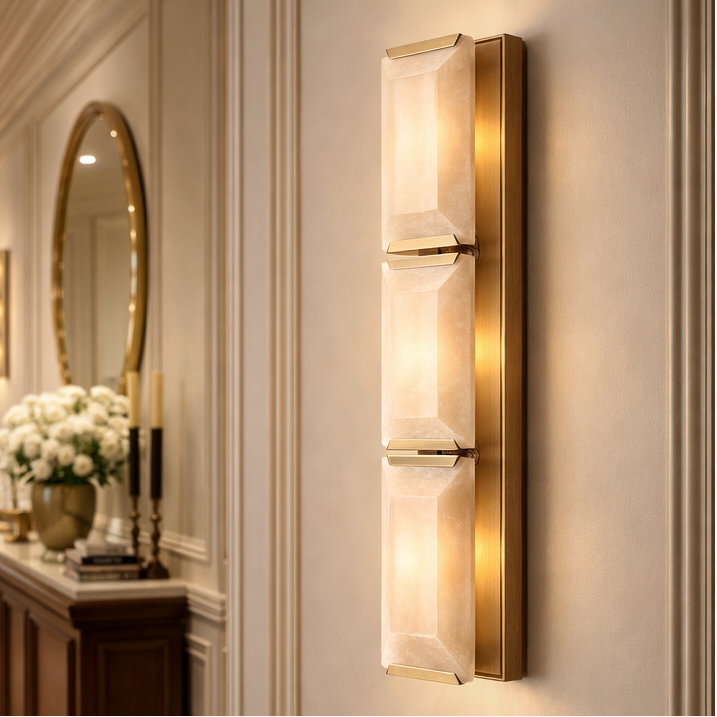 MARLOW CALCITE TRIPLE SCONCE