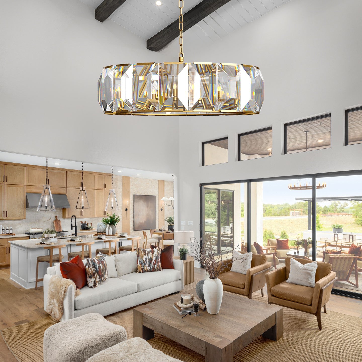 MARLOW CRYSTAL ROUND CHANDELIER 43"