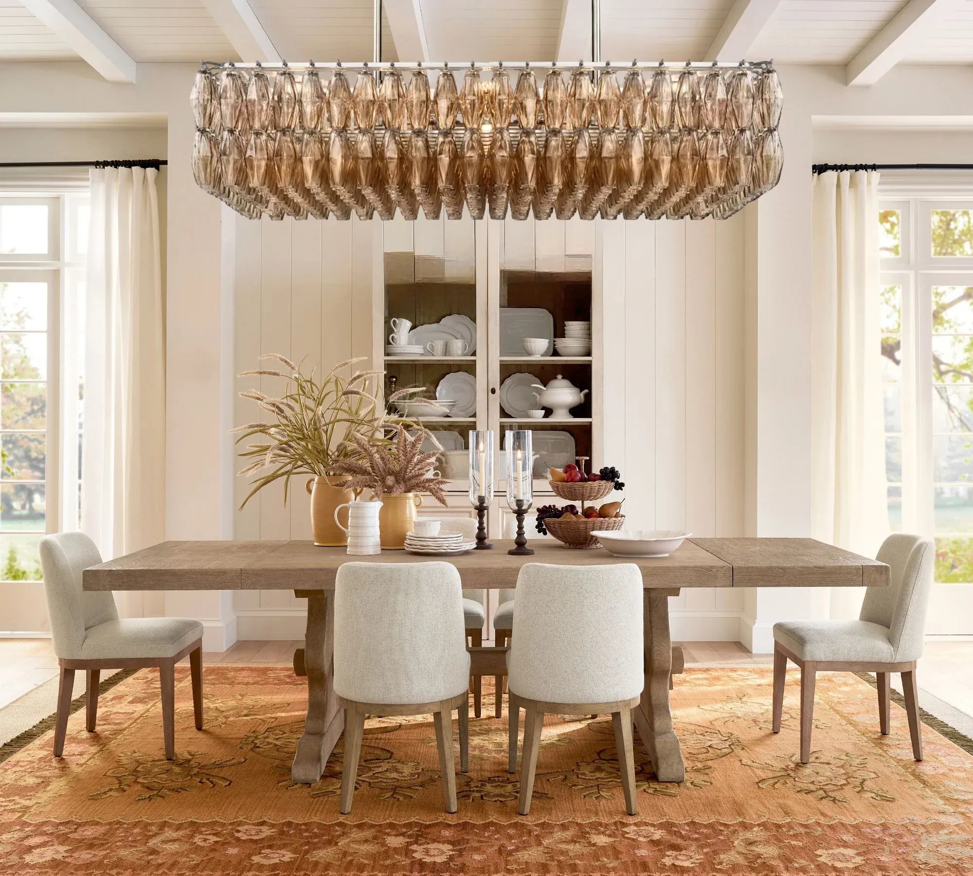 Dhiara Smoke Glass Rectangular Chandelier