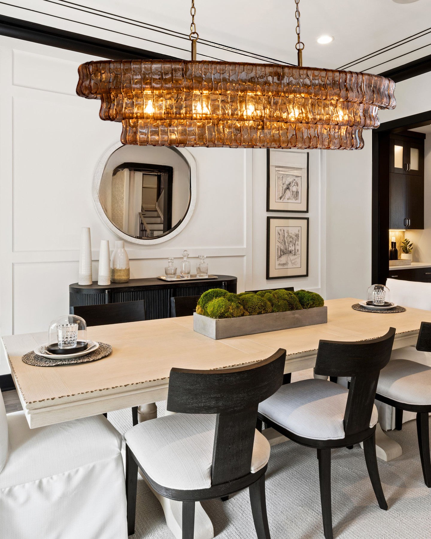 Ehiaccio Smoke Class Oval Chandelier